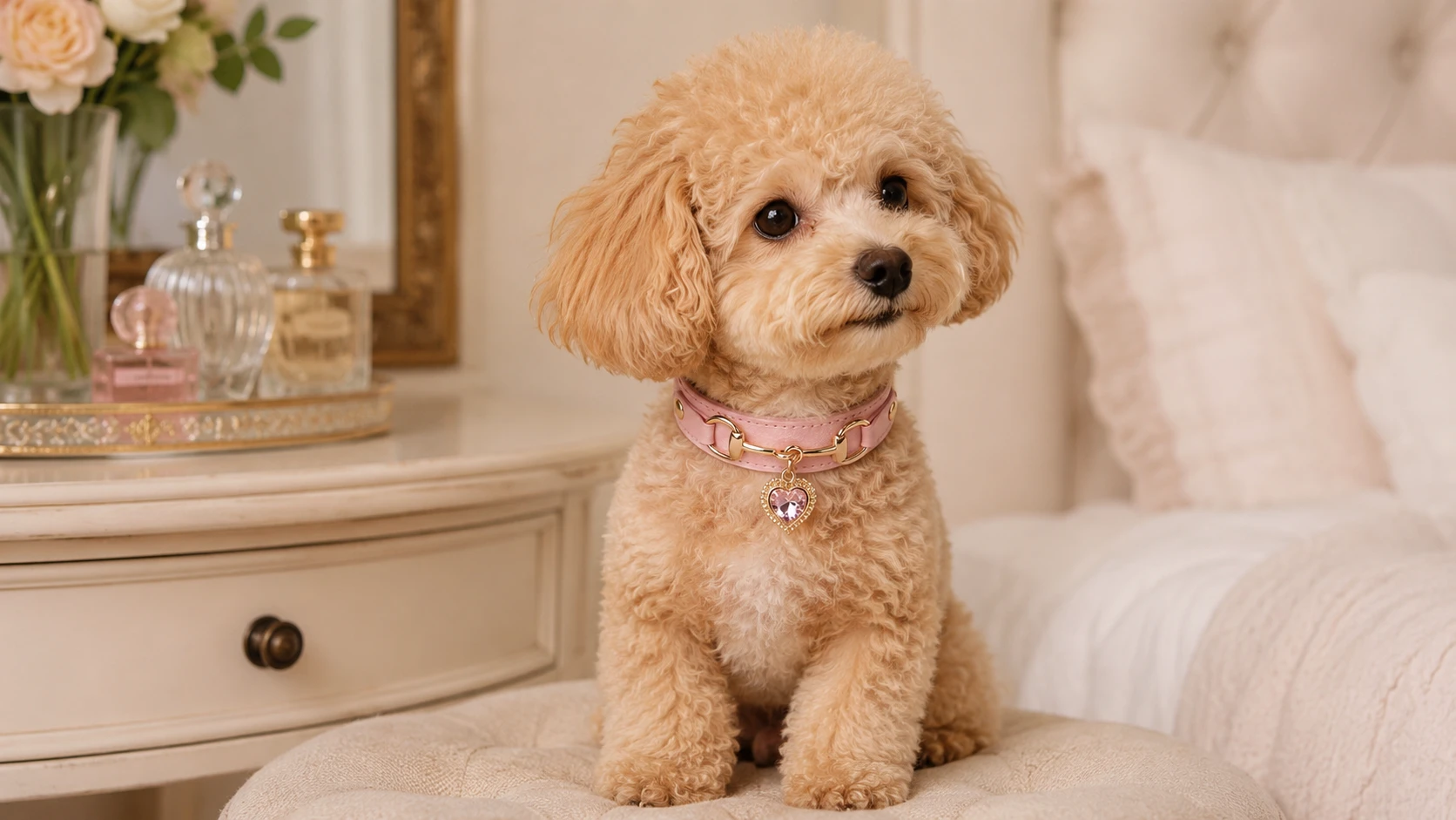 Crystal Heart Leather Dog Collar · Classic Adjustable Buckle · GuardHound DOG
