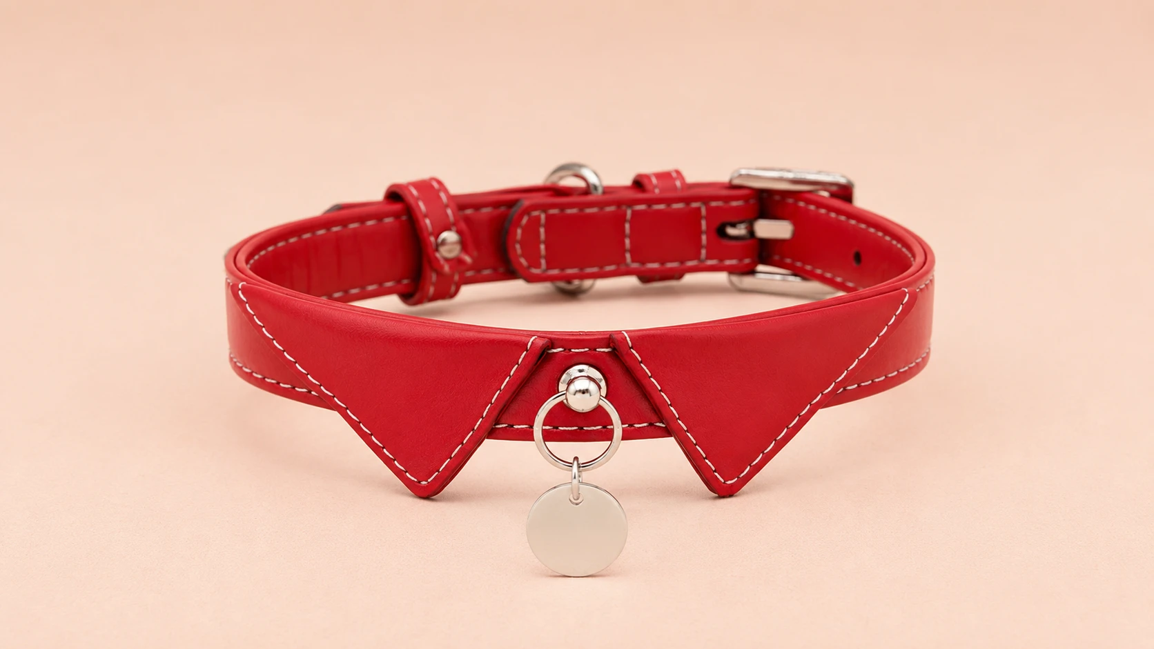 Gentleman's Bow Tie Leather Dog Collar · Burgundy · GuardHound DOG