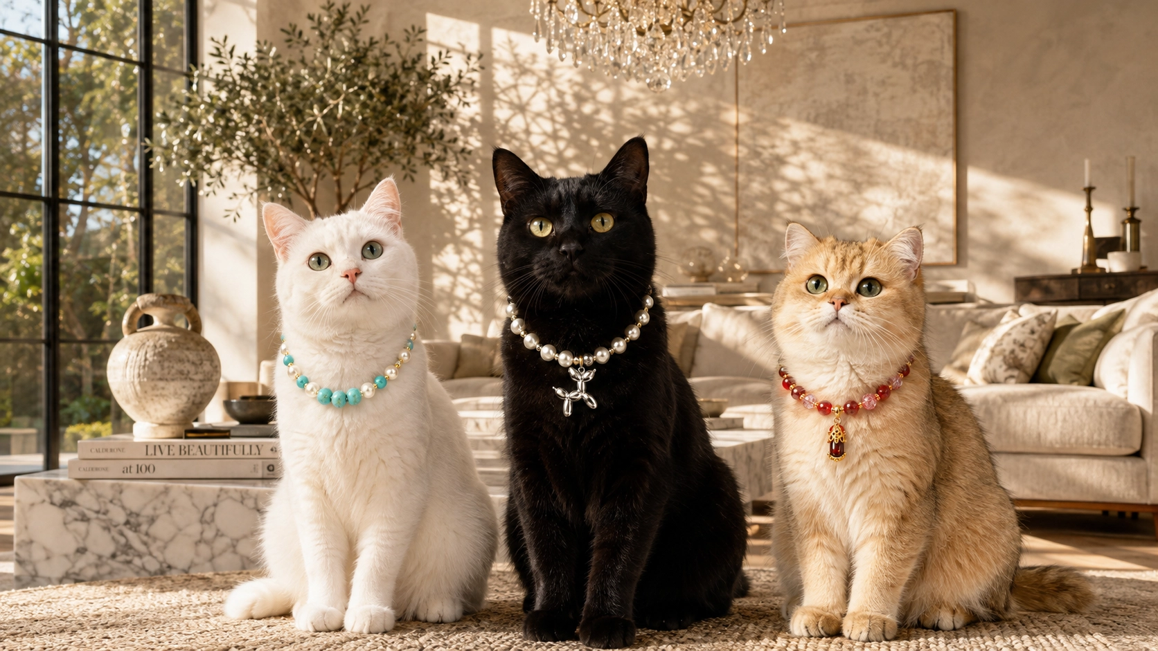 Luxury Gemstone Pet Necklace with Secure Clasp · GuardLynx
