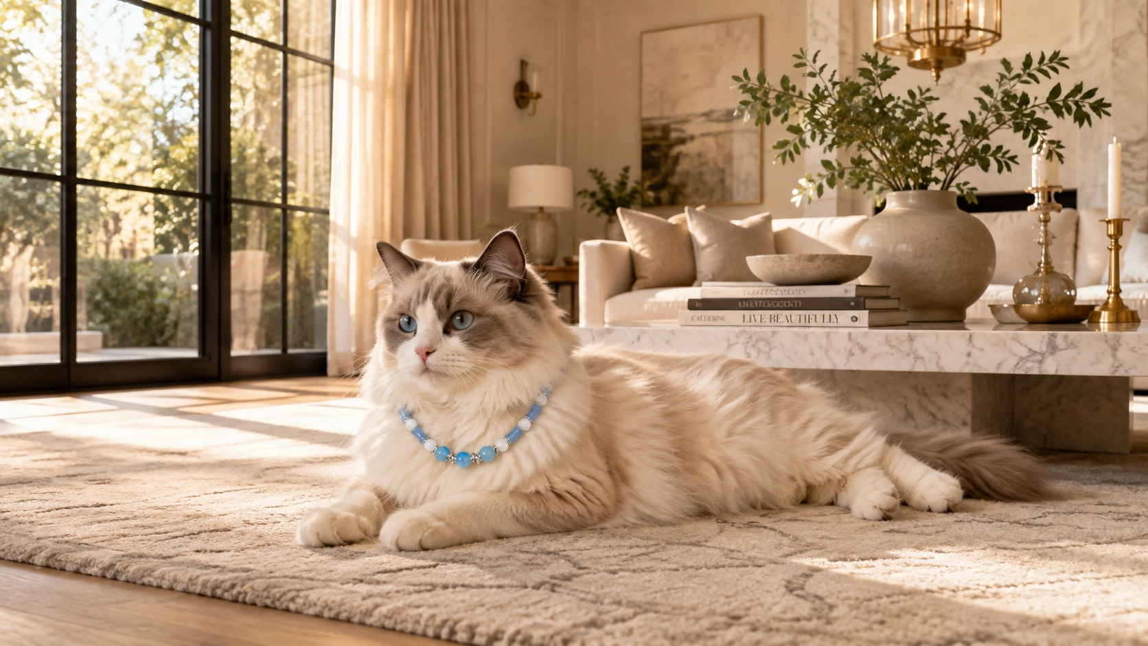 Luxury Gemstone Pet Necklace with Secure Clasp · Adjustable Length · GuardLynx
