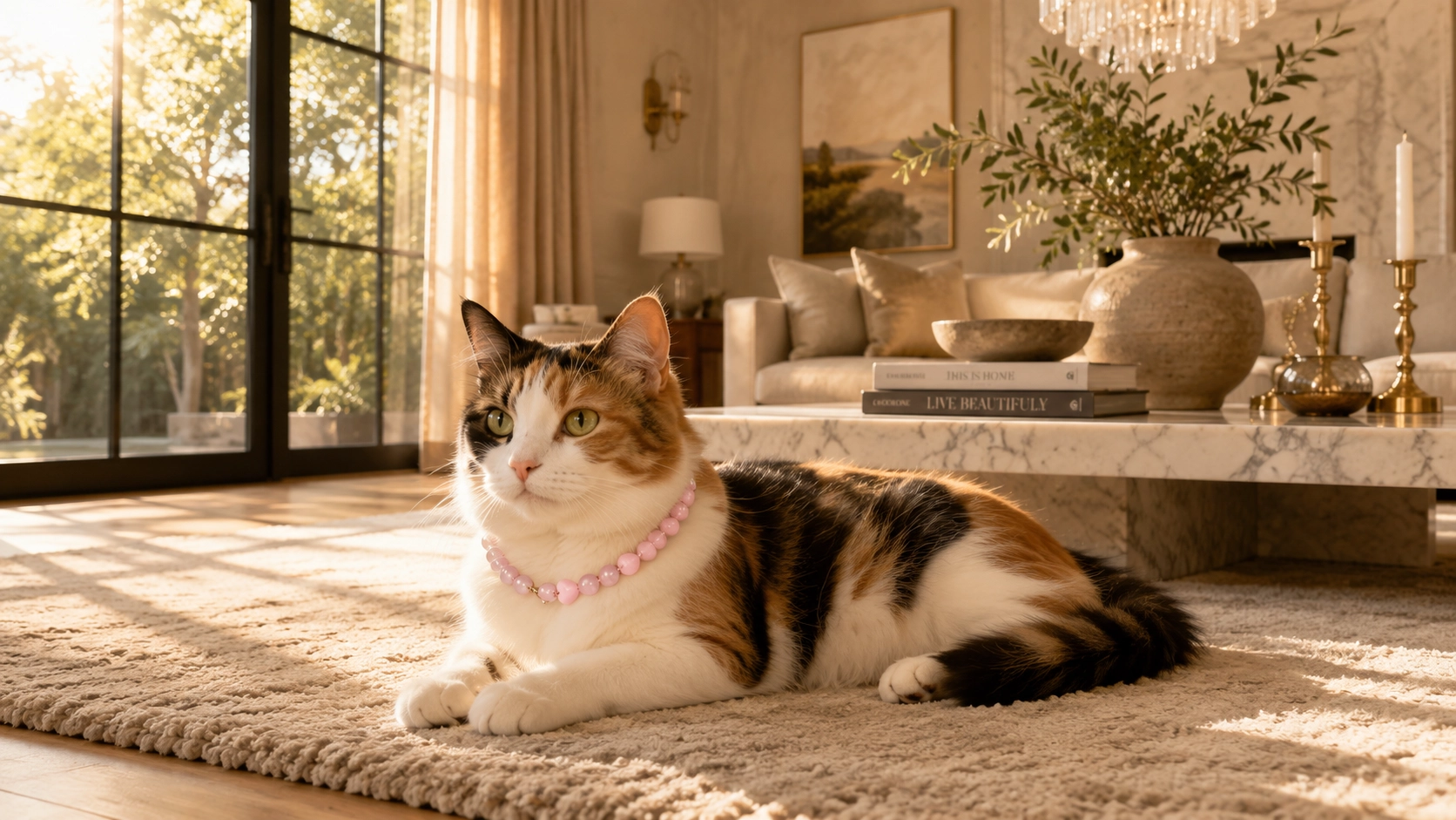 Luxury Gemstone Pet Necklace with Secure Clasp · Safety Clasp Design · GuardLynx