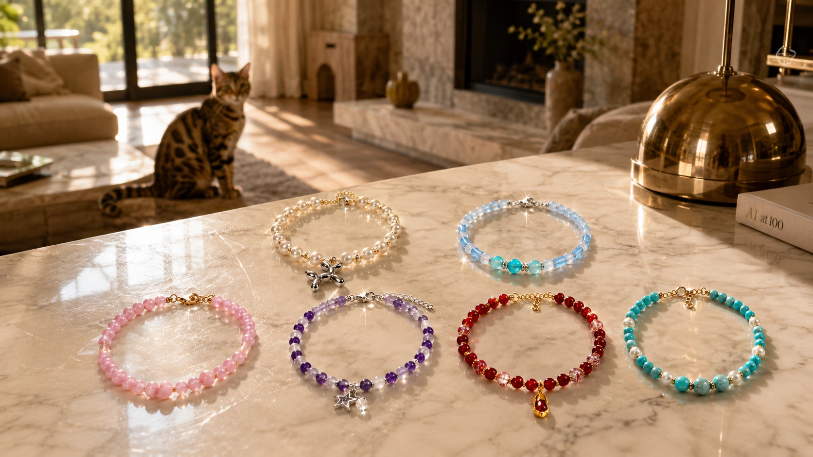 Luxury Gemstone Pet Necklace with Secure Clasp · Detail image 1 · GuardLynx