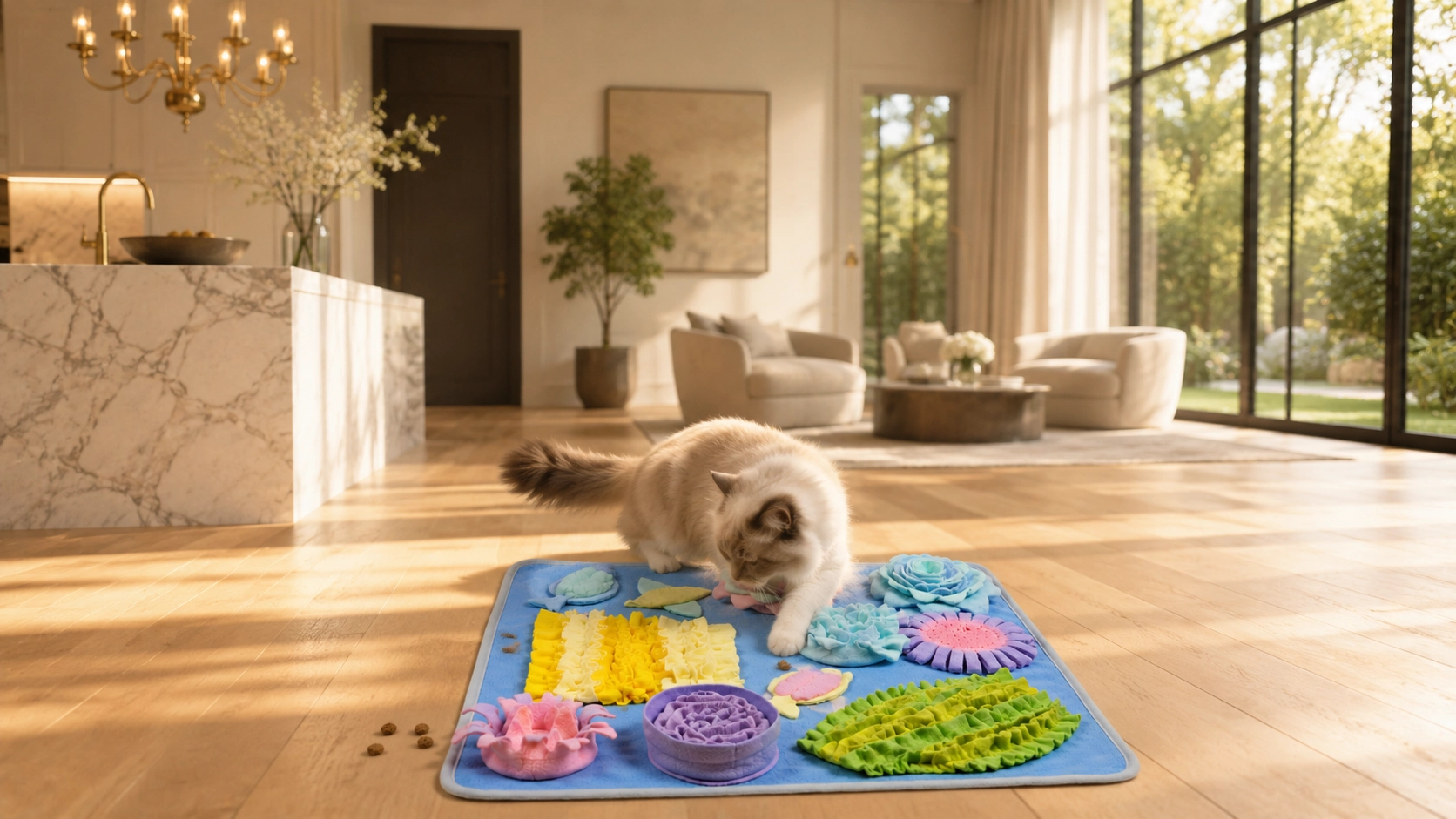 Ocean Themed Slow Feeder Snuffle Mat · Interactive Foraging Fun · GuardLynx