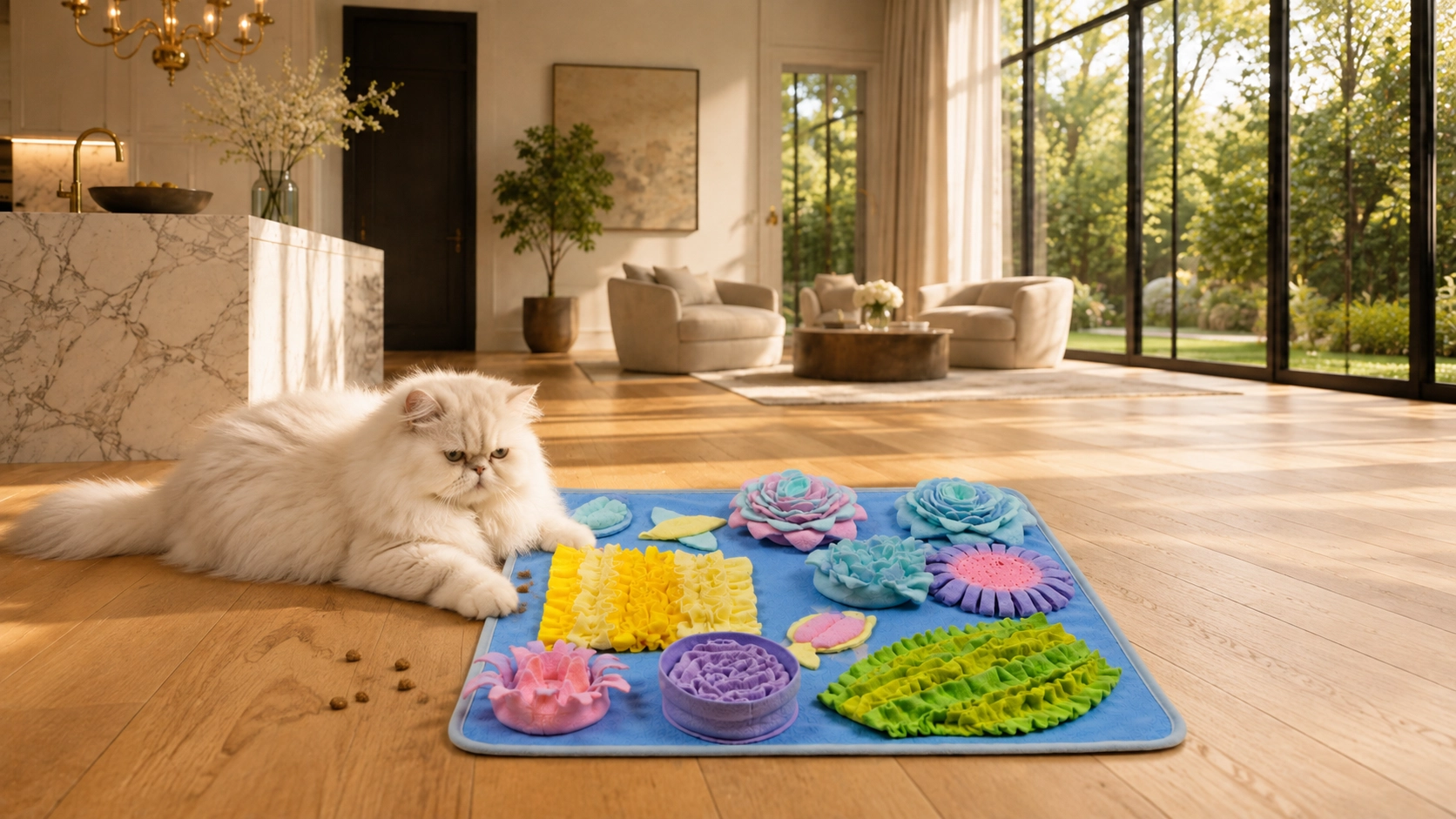 Ocean Themed Slow Feeder Snuffle Mat · Soft, Durable, and Easy Care · GuardLynx