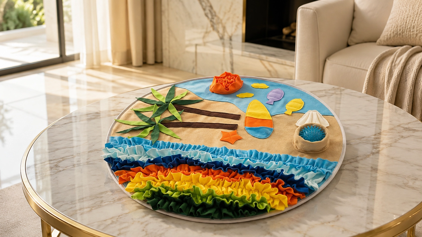 Ocean Themed Slow Feeder Snuffle Mat · Beach Vacation · GuardLynx
