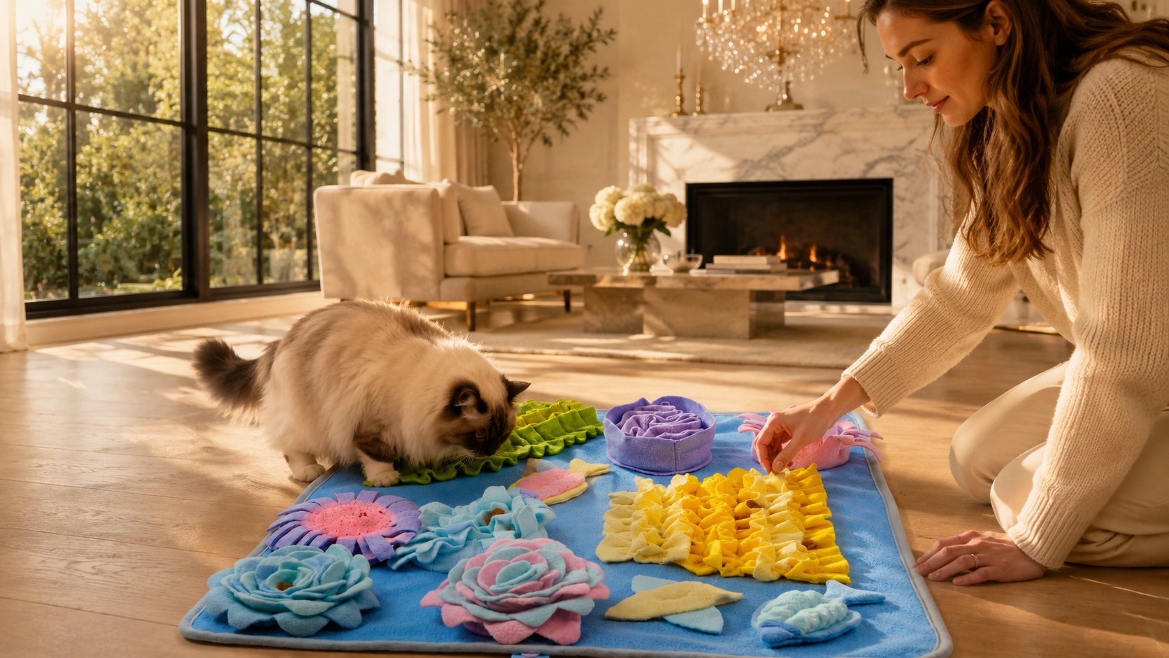 Ocean Themed Slow Feeder Snuffle Mat · Morning Discovery · GuardLynx
