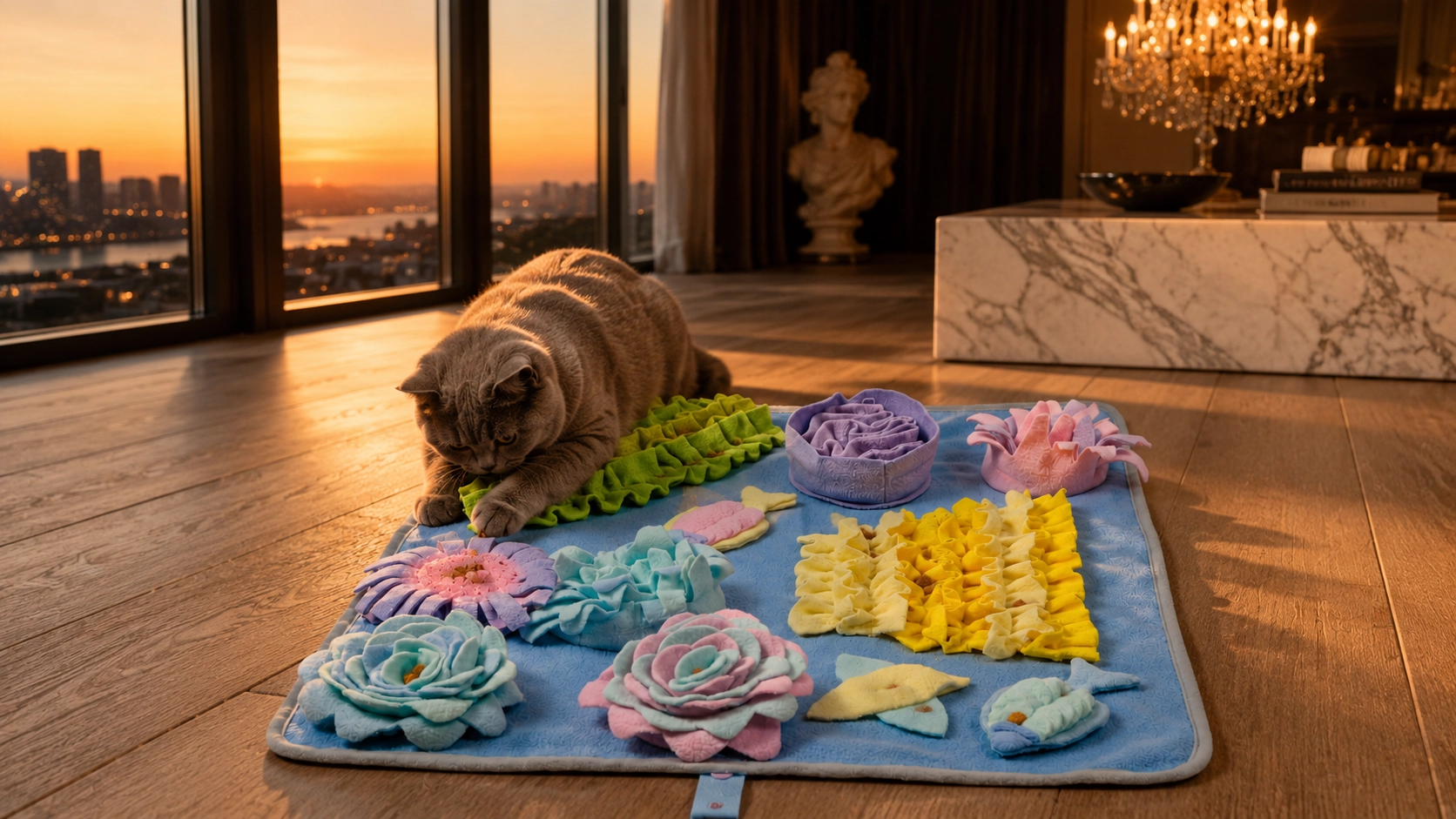 Ocean Themed Slow Feeder Snuffle Mat · Evening Slow Dining · GuardLynx