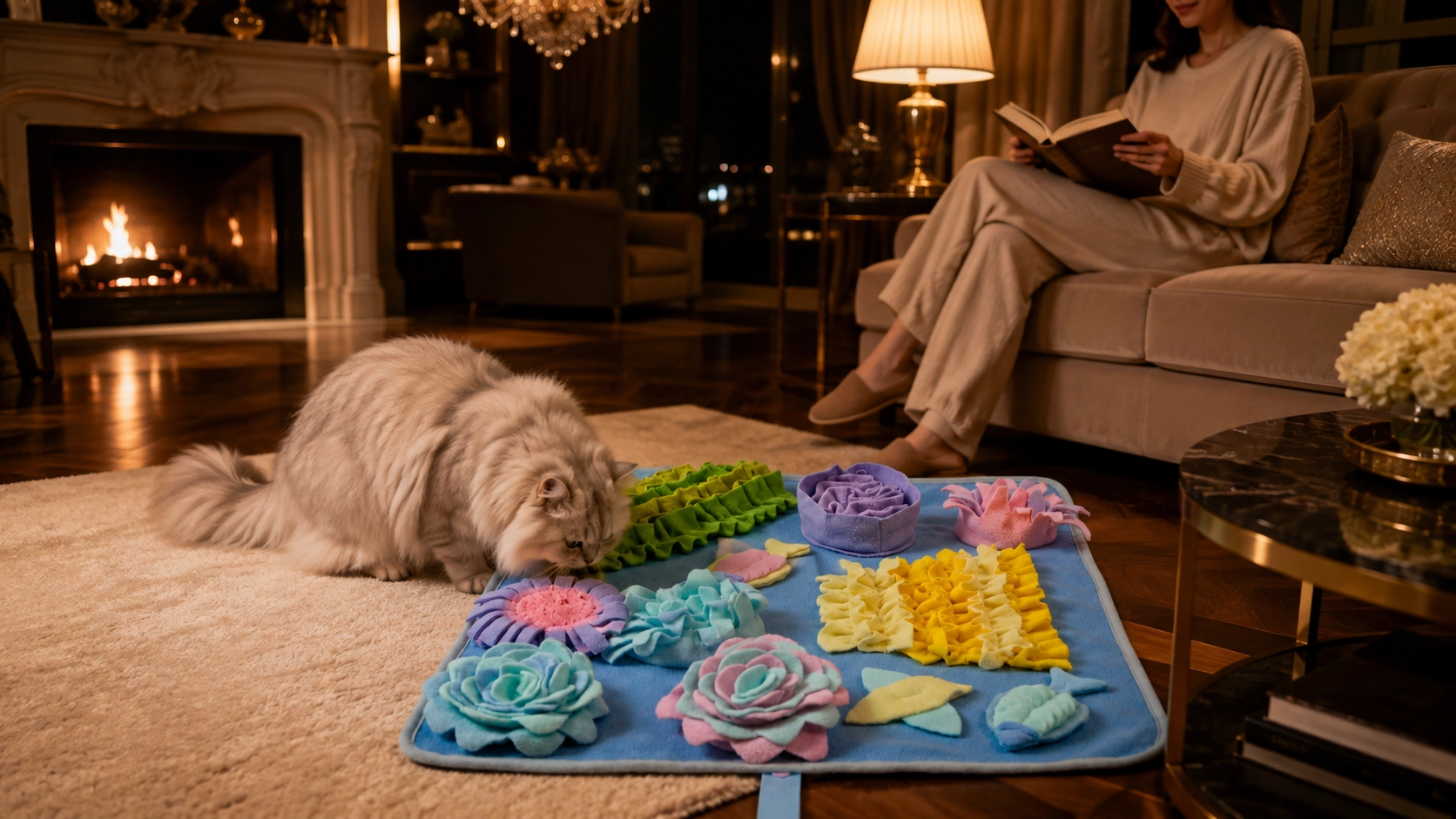 Ocean Themed Slow Feeder Snuffle Mat · Nighttime Bonding · GuardLynx