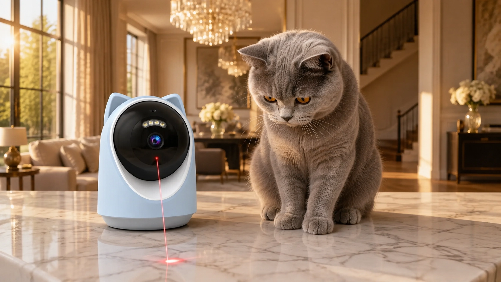 Cat Ear AI Laser Pet Camera with Interactive Tracking · AI Recognition · GuardLynx