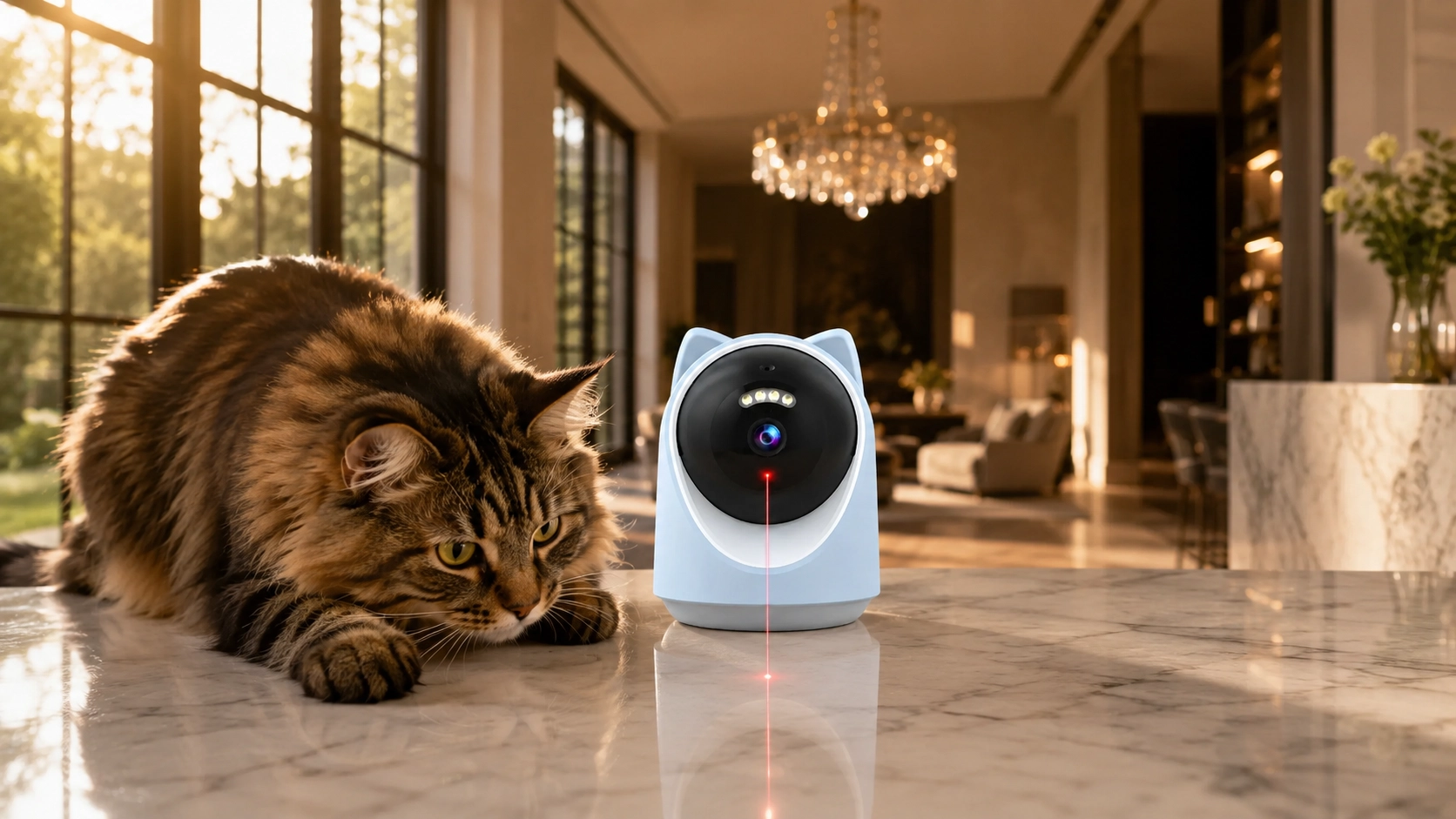 Cat Ear AI Laser Pet Camera with Interactive Tracking · Laser Play · GuardLynx