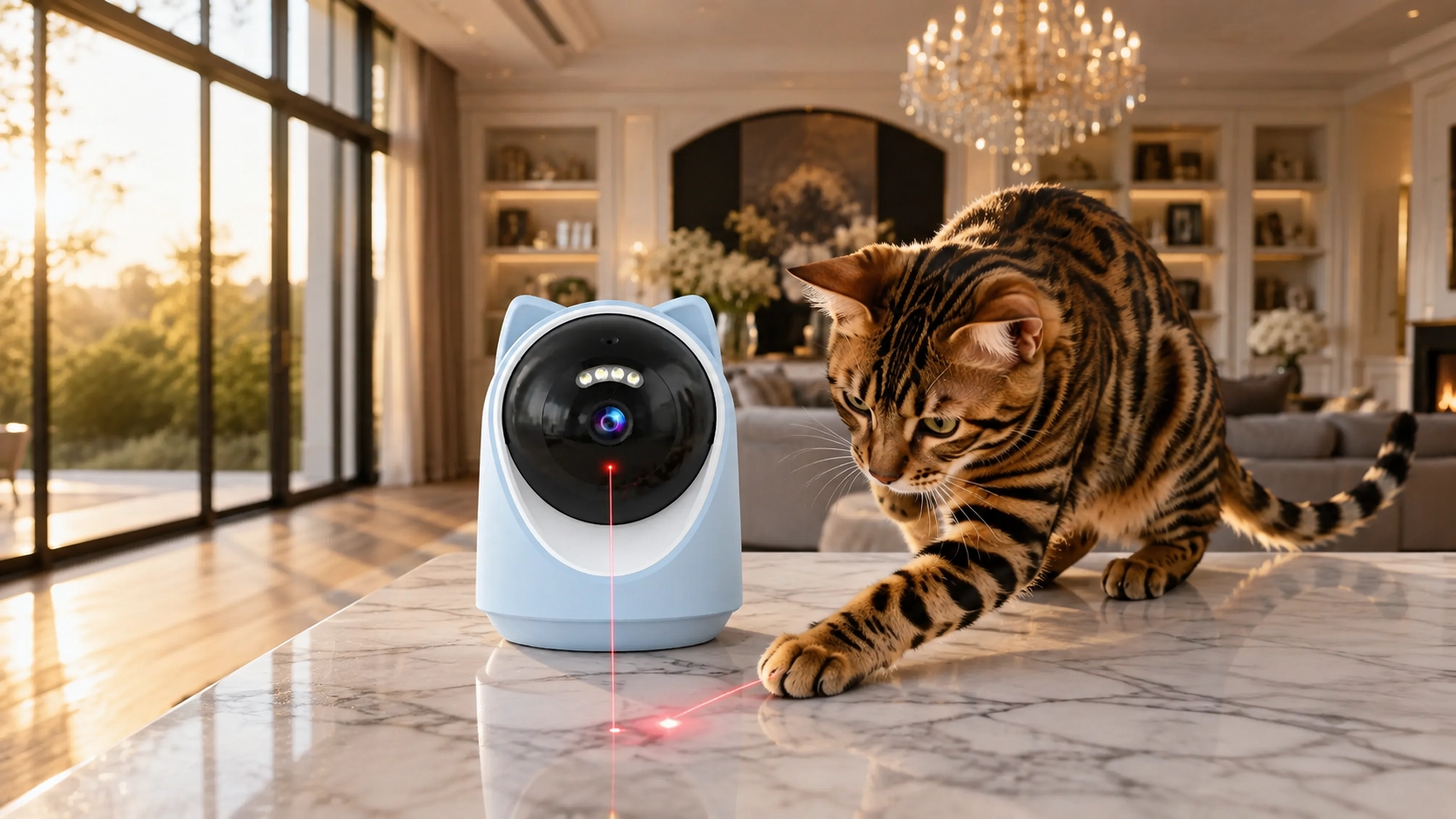 Cat Ear AI Laser Pet Camera with Interactive Tracking · Two-Way Audio · GuardLynx