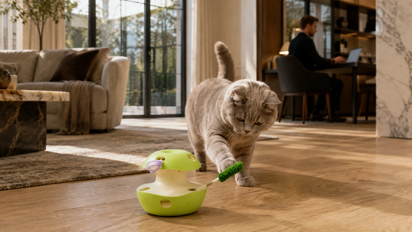 Apple-Shaped Interactive Cat Toy with Feathers · Never Bored Alone · GuardLynx