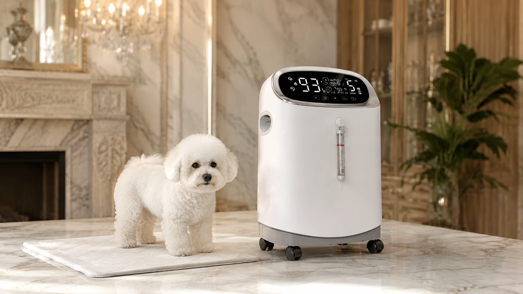 GuardHound 5L Pet Oxygen Concentrator · Moonlight White · GuardHound DOG