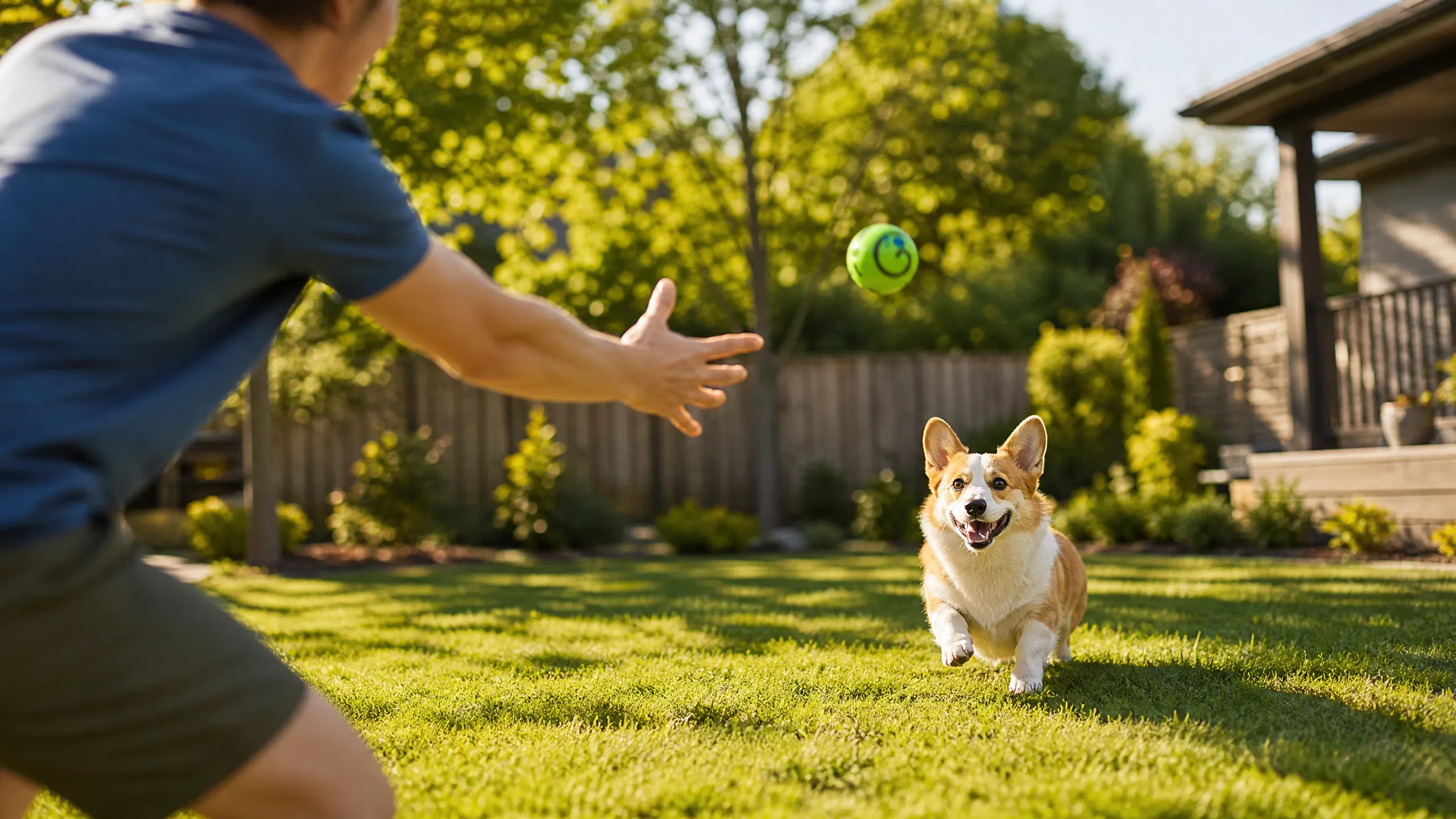 Durable Squeaky Rubber Ball for Dogs · Living Room Playtime · GuardHound DOG