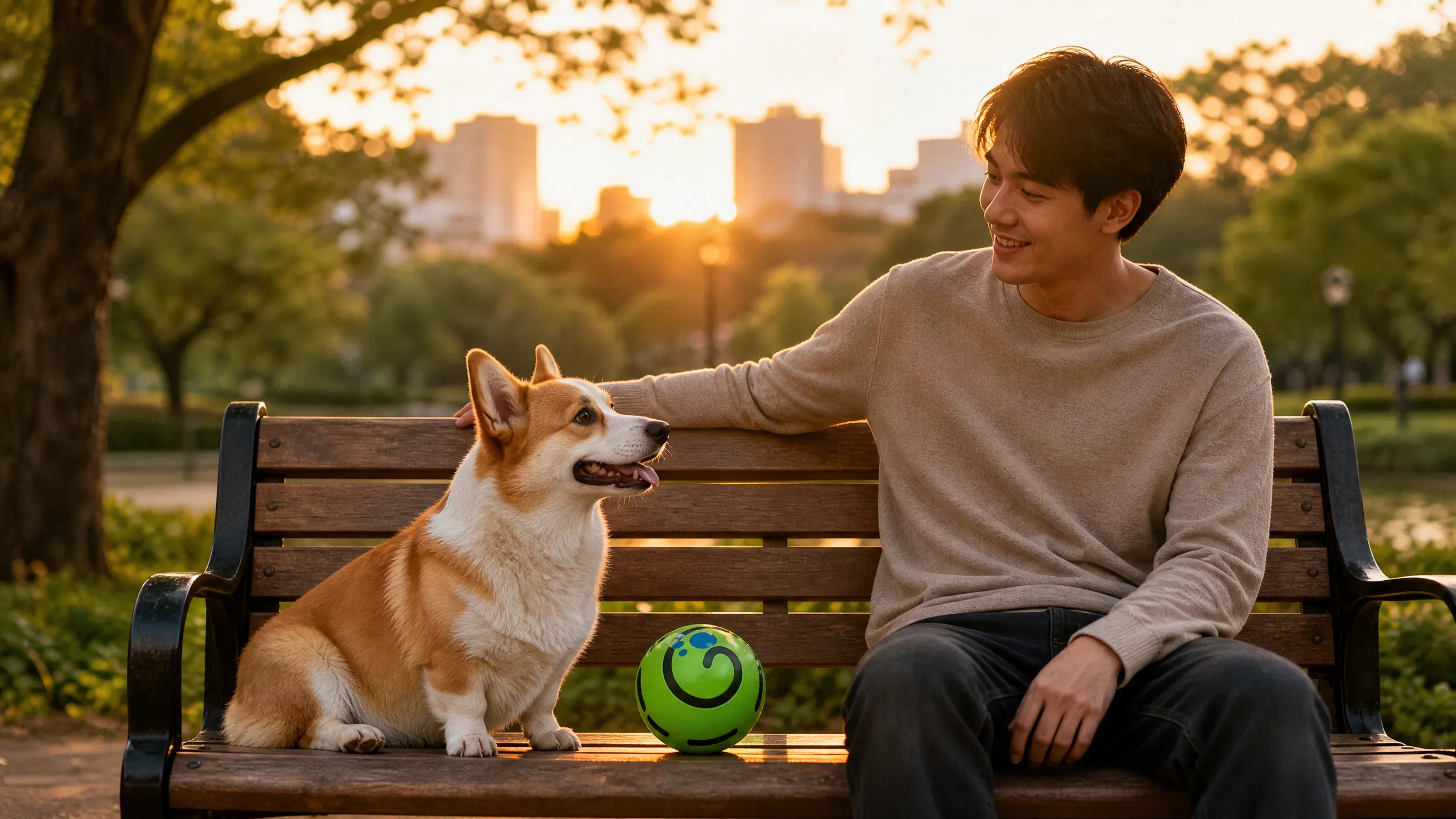 Durable Squeaky Rubber Ball for Dogs · Balcony Evening Fetch · GuardHound DOG