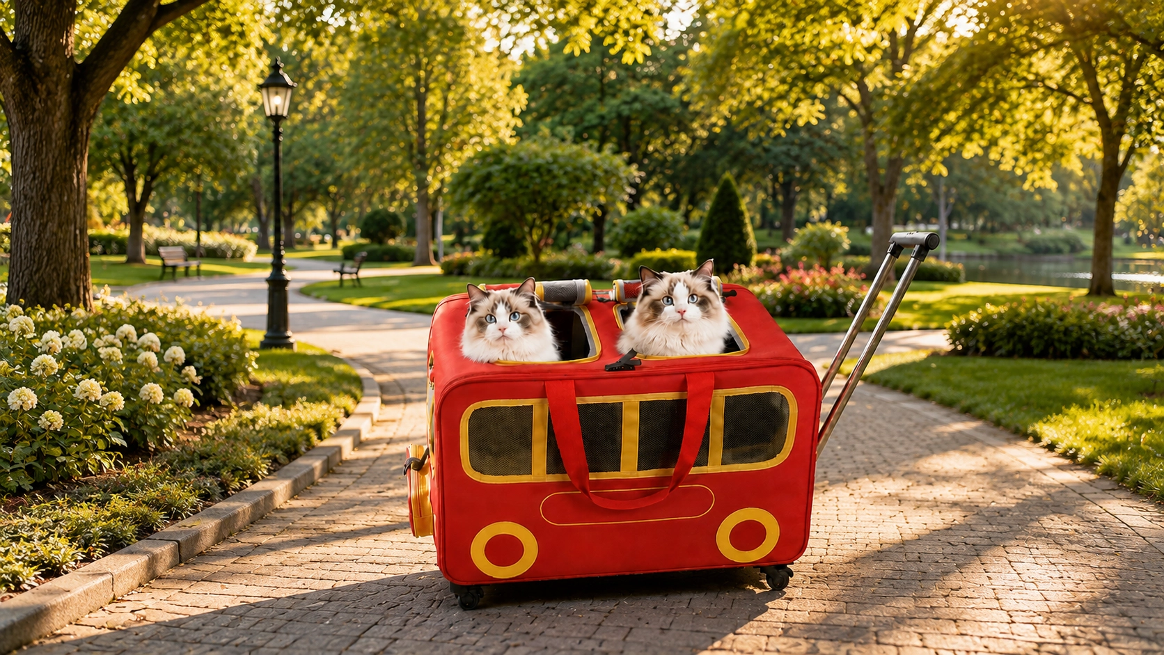 Dual Compartment Pet Roller Carrier · Breathable Mesh Windows · GuardLynx