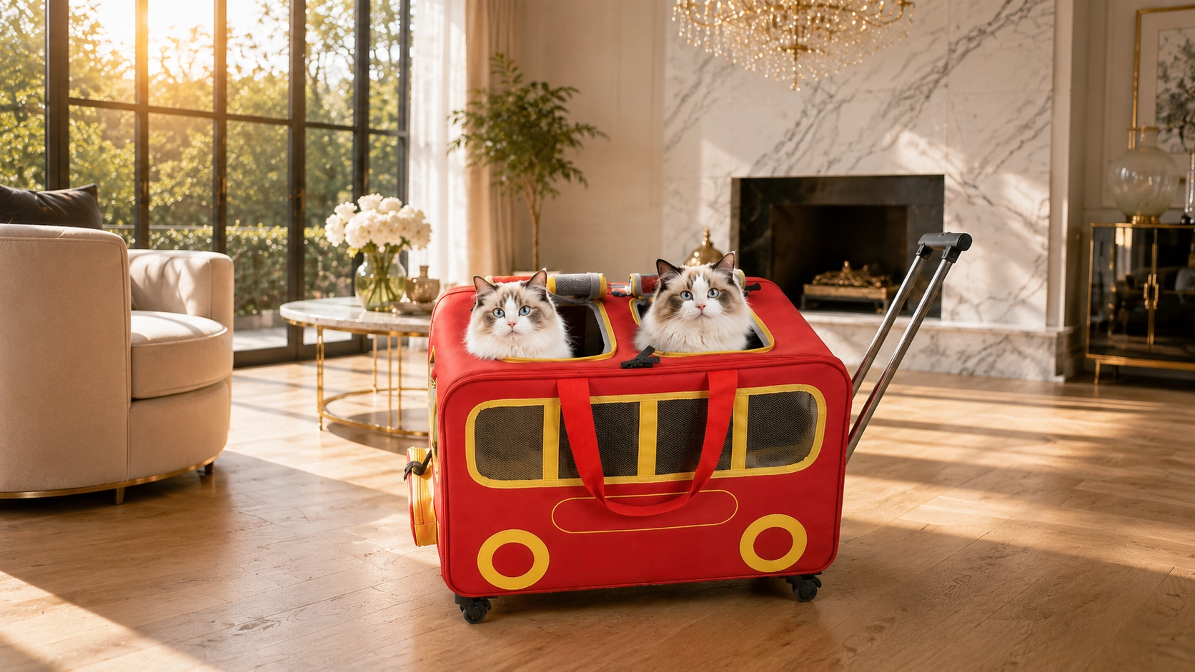 Dual Compartment Pet Roller Carrier · Foldable Design · GuardLynx