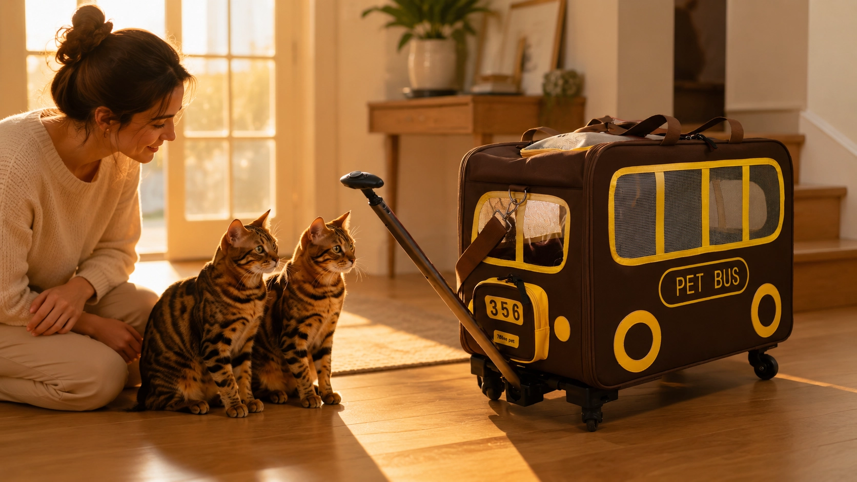 Dual Compartment Pet Roller Carrier · Morning Departure · GuardLynx