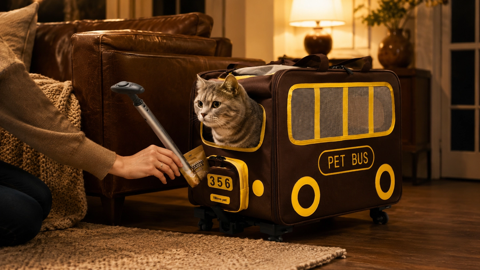 Dual Compartment Pet Roller Carrier · Night Homecoming · GuardLynx