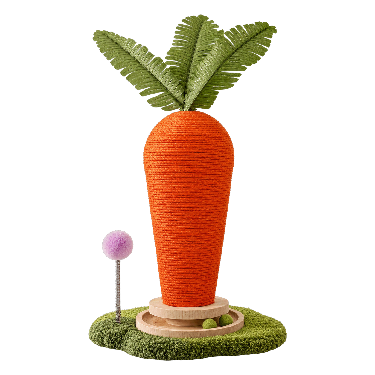 Carrot Cat Scratching Post with Spring Ball · Product image · GuardLynx