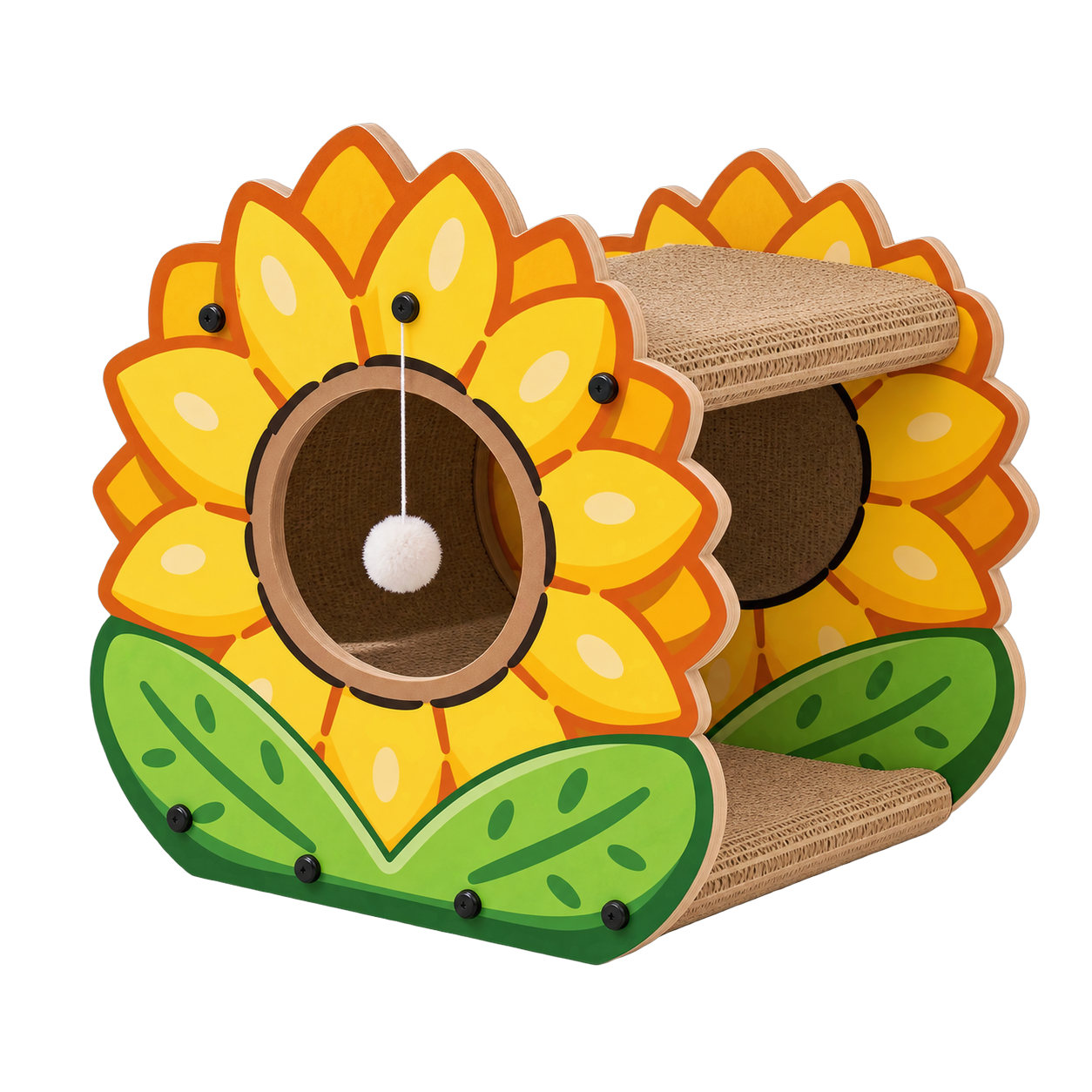 Sunflower Double-Layer Cat Scratcher & Bed · Product image · GuardLynx