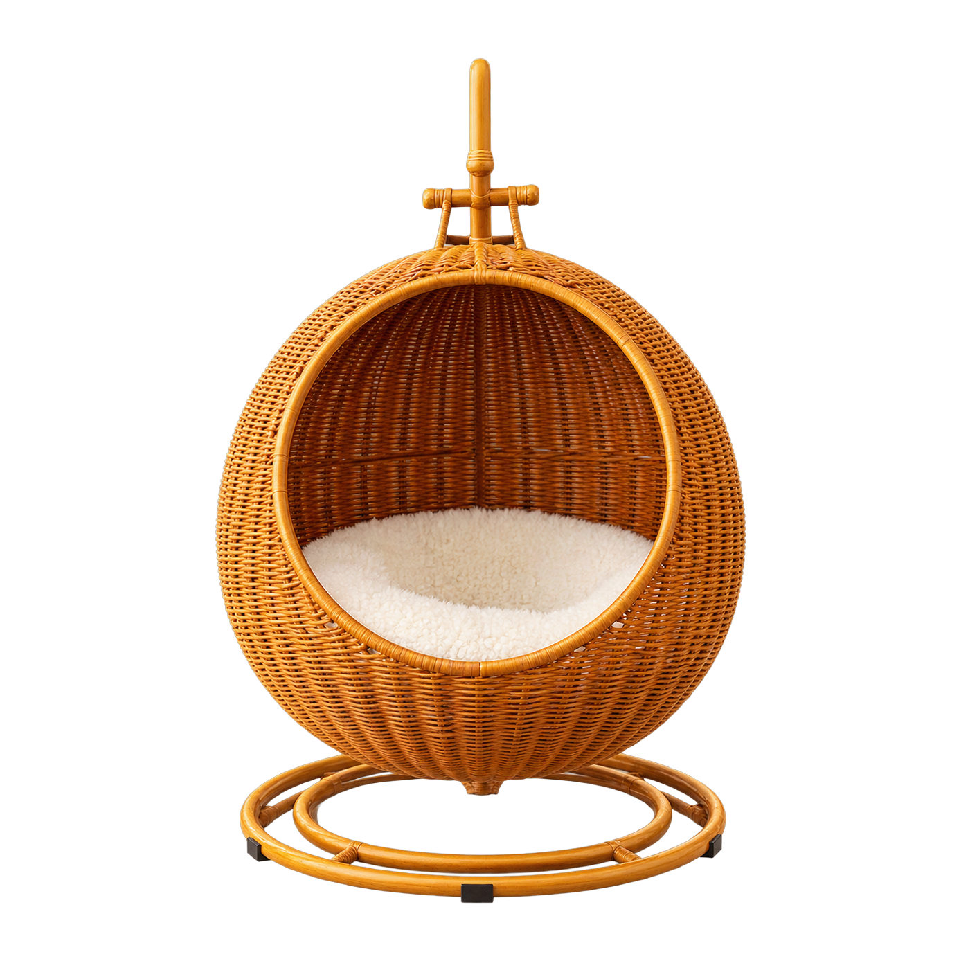 Handwoven Rattan Hanging Cat Bed
