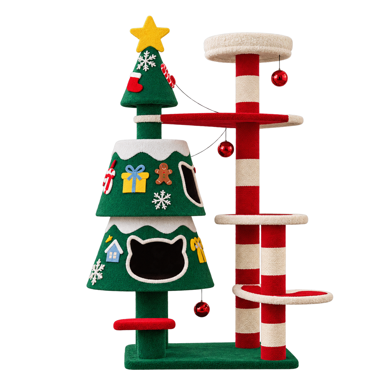 Holiday Pine Cat Tree with Removable Ornaments · Product image · GuardLynx