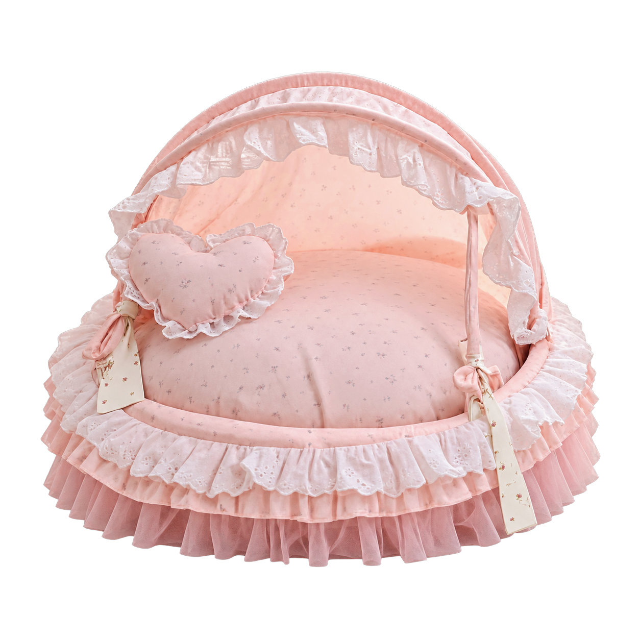 Round Lace Canopy Cat Bed · Product image · GuardLynx