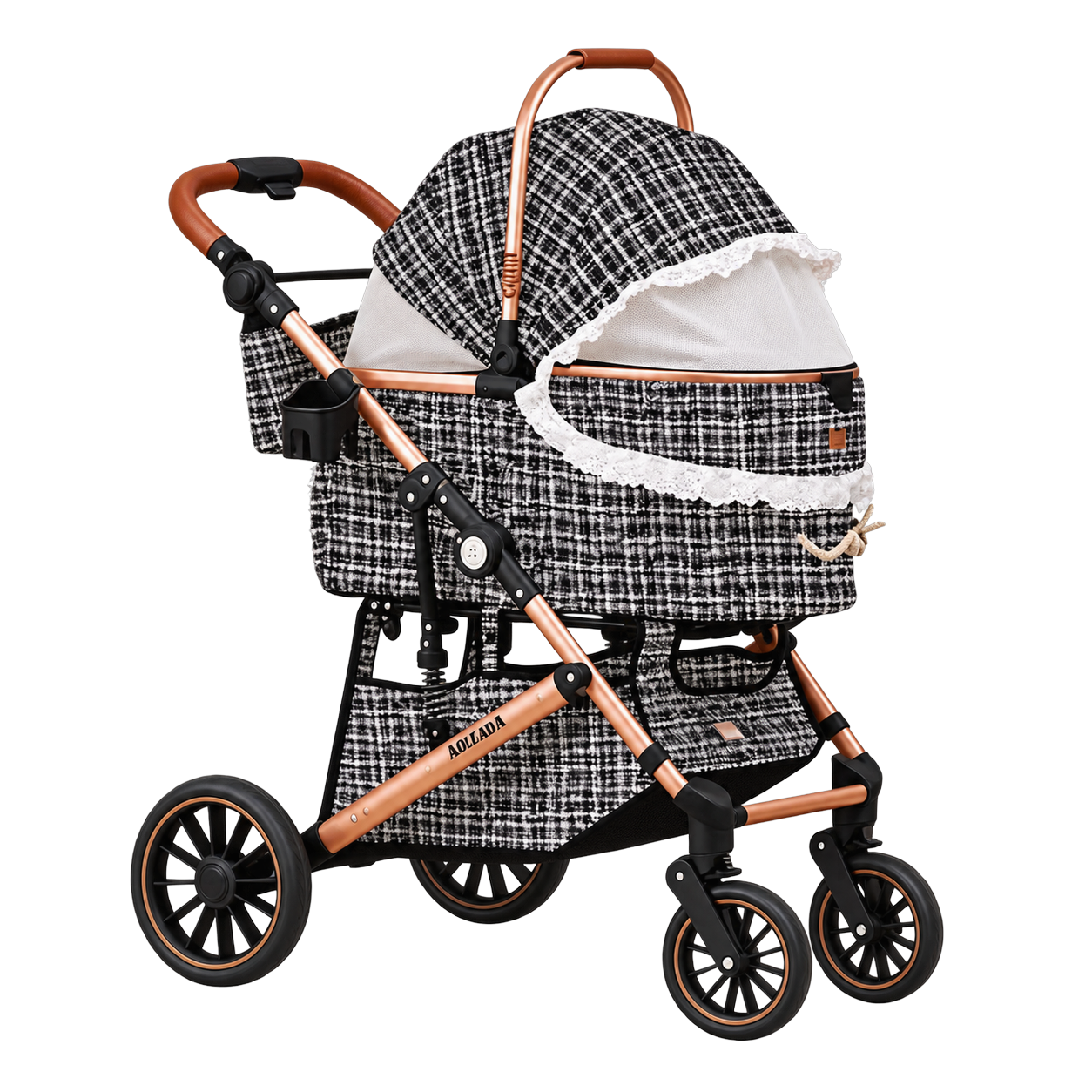 GuardLynx Aluminum Alloy Pet Stroller Rose Gold · Product image · GuardLynx