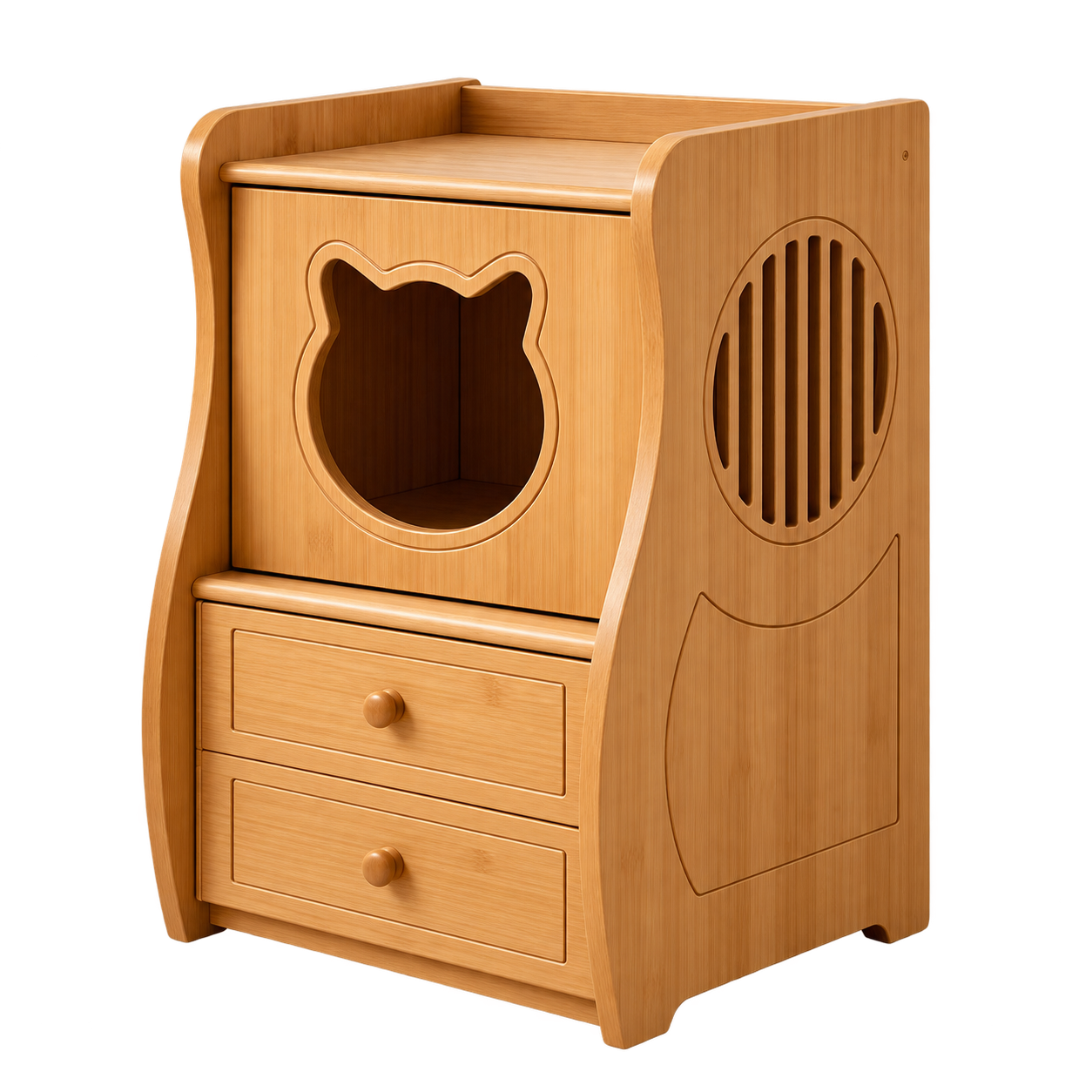 Peacock Pine Nightstand Cat Bed for Humans & Pets · Product image · GuardLynx