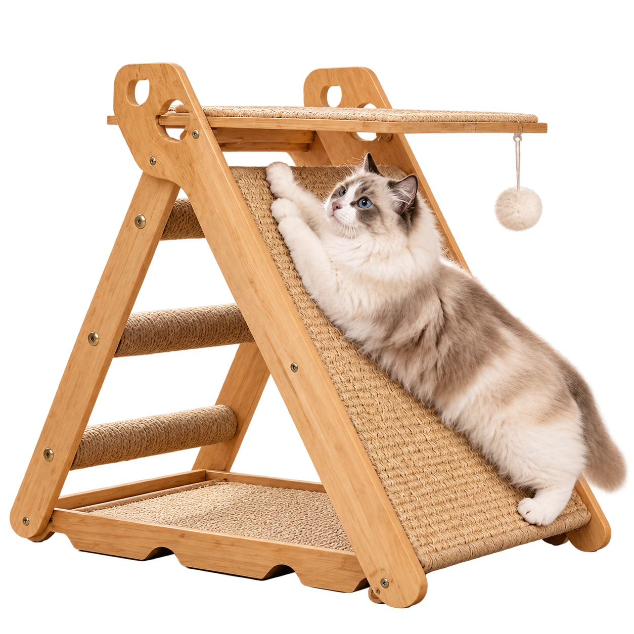 Triangular Cat Tower with Sisal Rope · Product image · GuardLynx