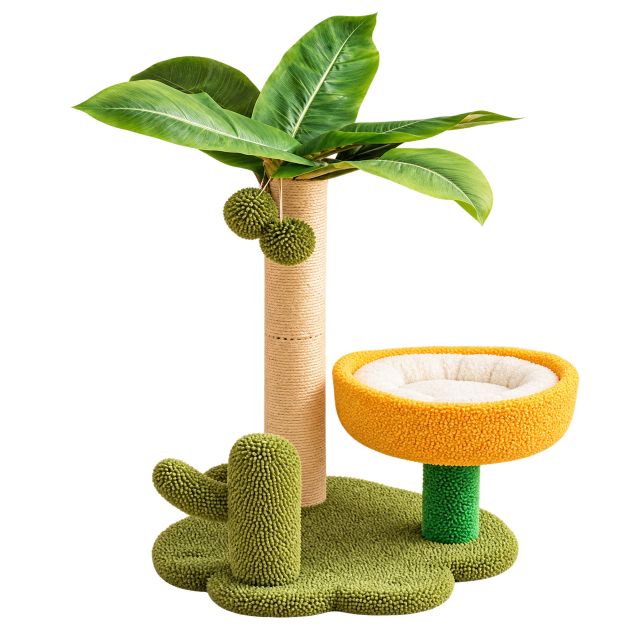 Tropical Palm Cat Tree Jump Platform