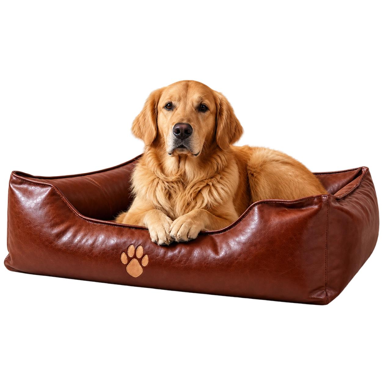 Premium Leather Waterproof Pet Bed with Removable Cover · Product image · GuardHound DOG