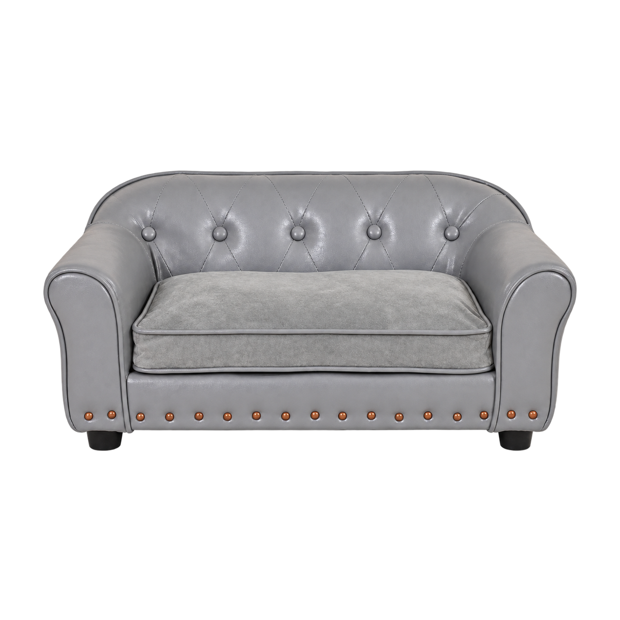 PU Leather Sofa Pet Bed with Wooden Rivets · Product image · GuardHound DOG