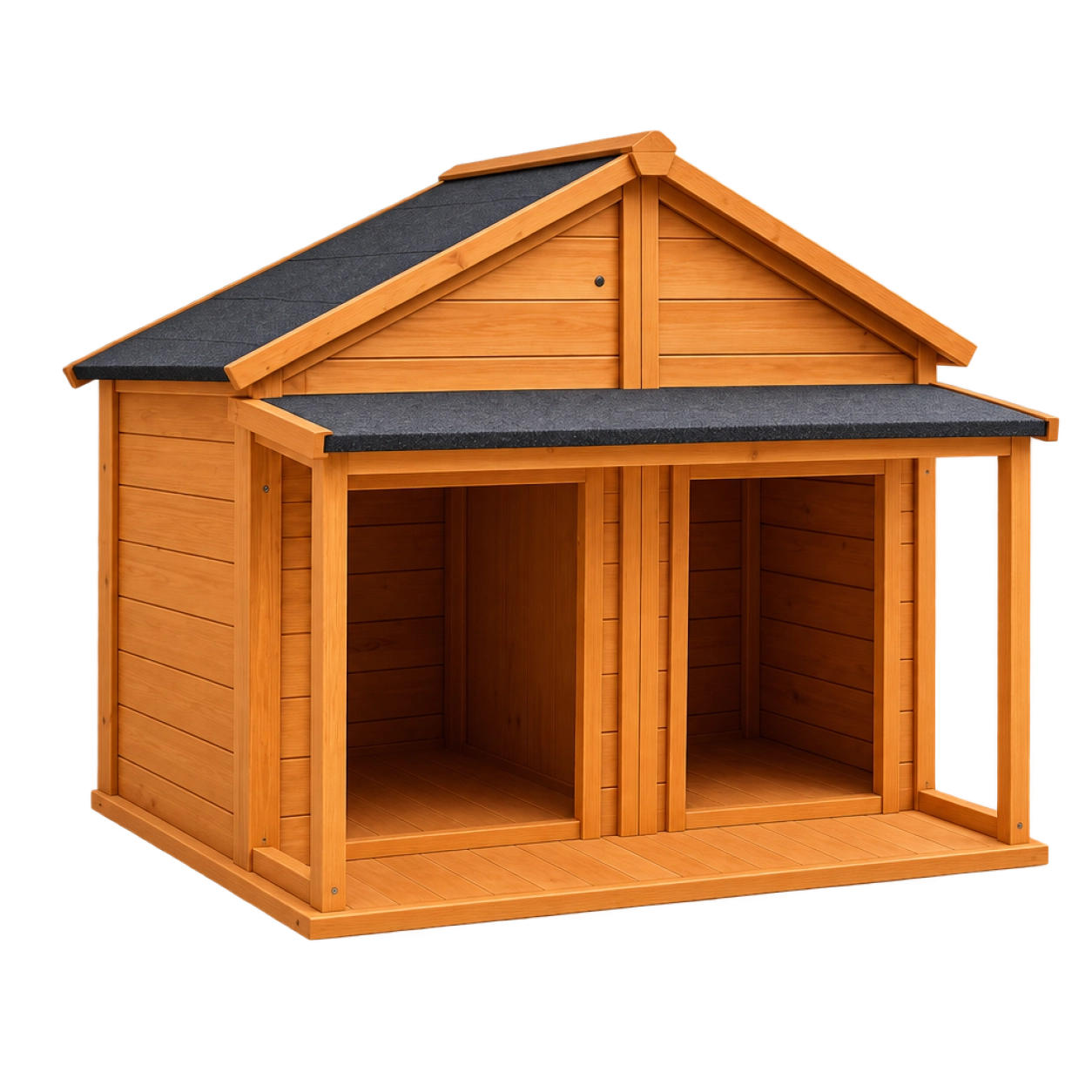 Solid Wood Dual-Compartment Rainproof Pet House · Product image · GuardHound DOG