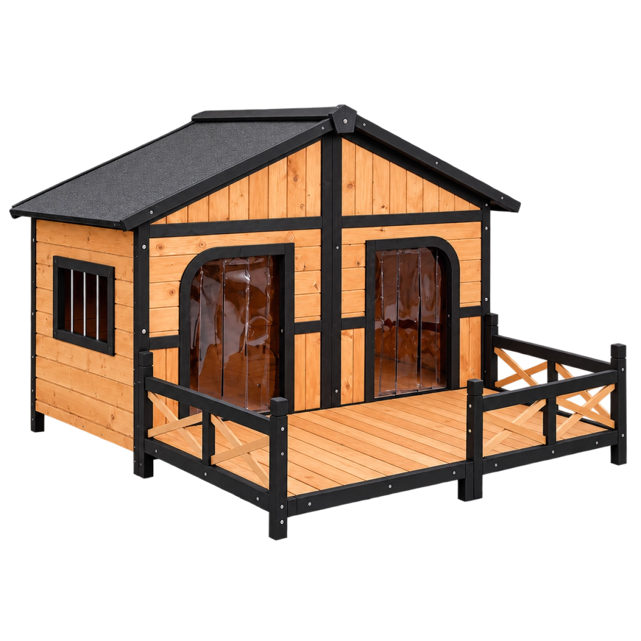 Wooden Dog House with Terrace and Veranda · Product image · GuardHound DOG