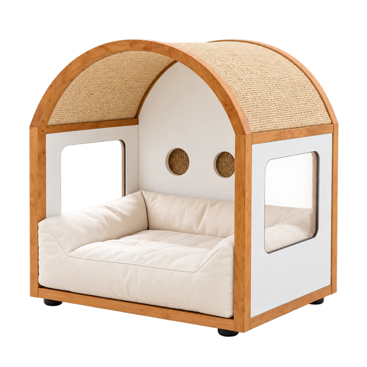 Arched Acrylic Pet House with Cozy Cotton Interior