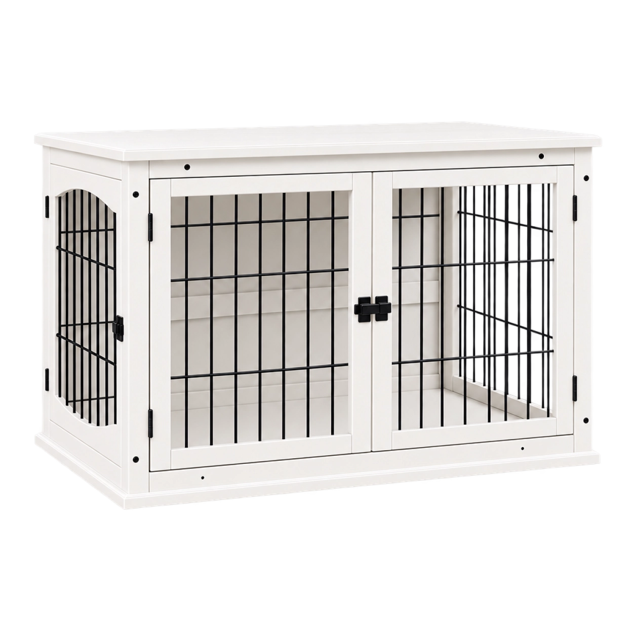 Adjustable Space Pet Crate with Wood Accents