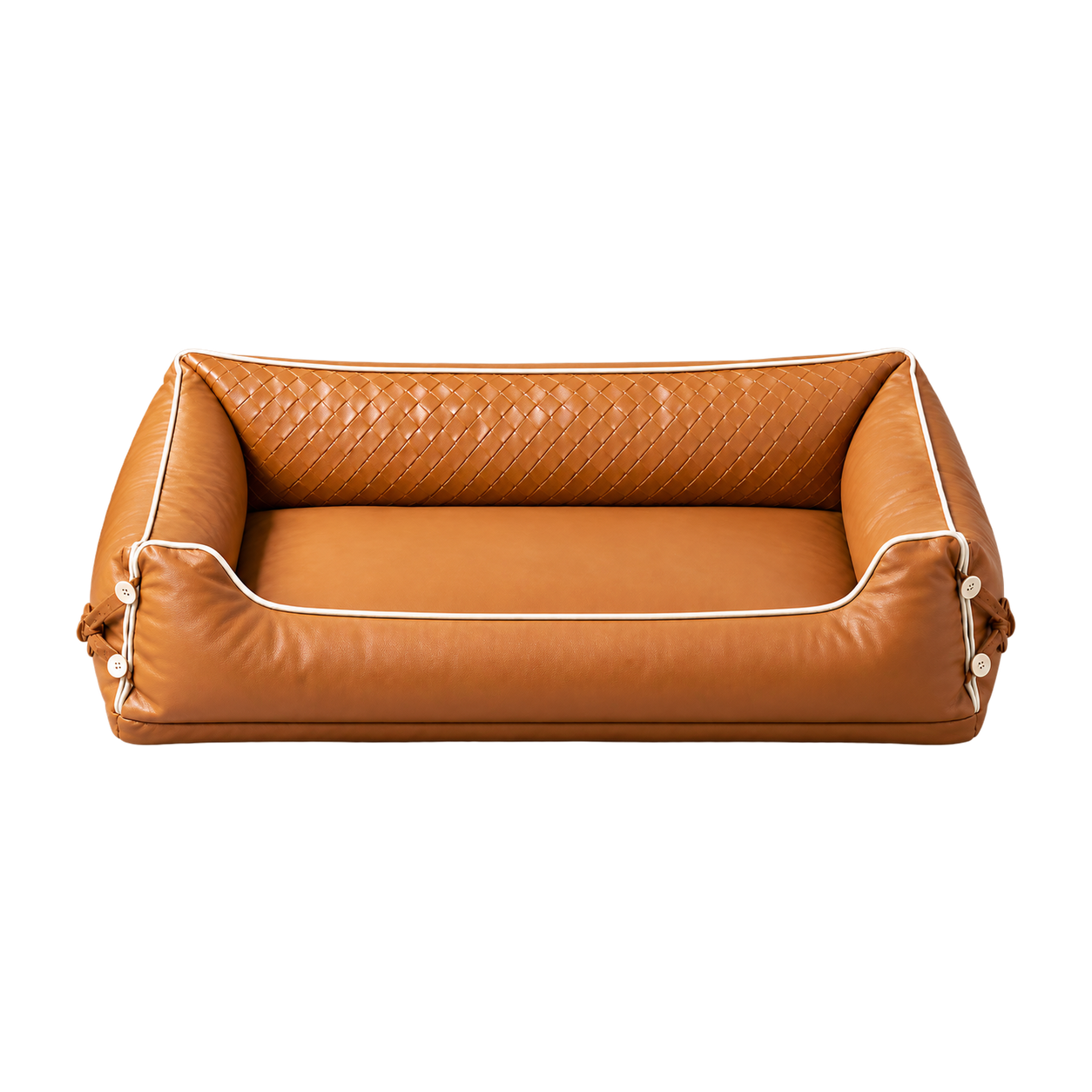Luxury Faux Leather Dog Bed