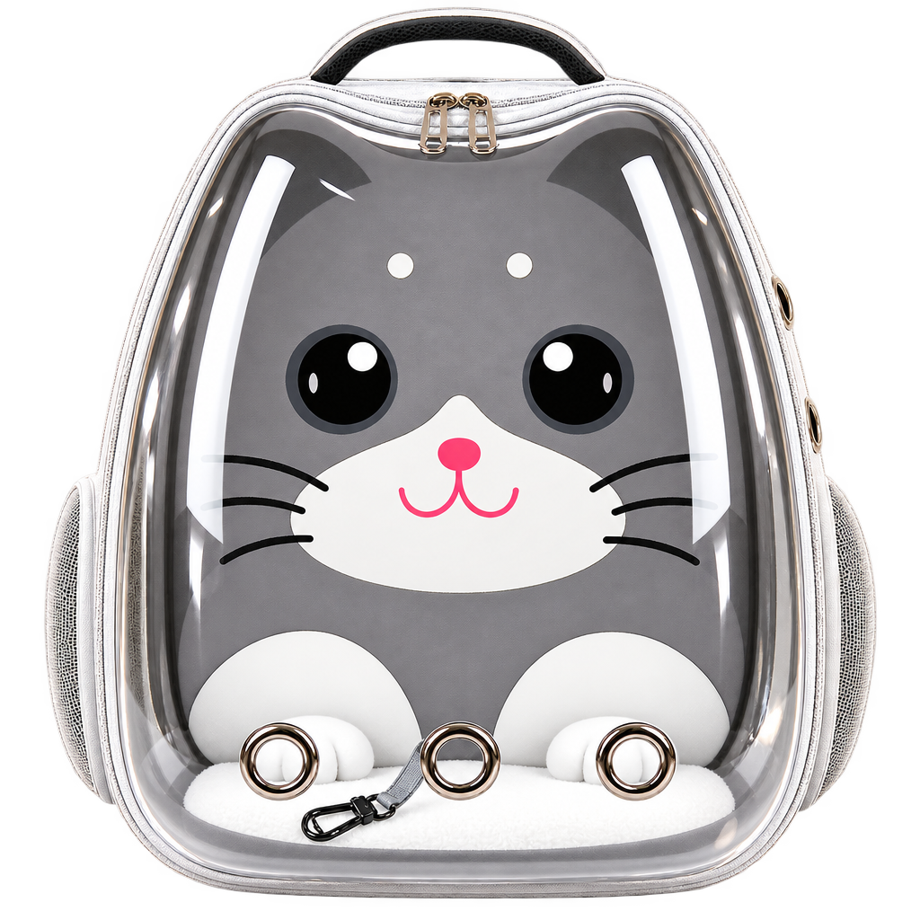 Transparent Cartoon Cat Backpack Carrier · Product image · GuardLynx