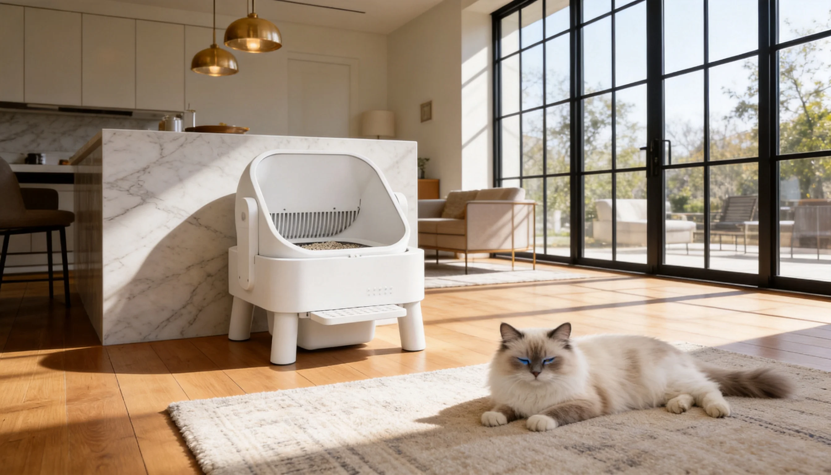 Smart Deodorizing Self-Cleaning Litter Box · Activated Carbon Deodorizer · GuardLynx