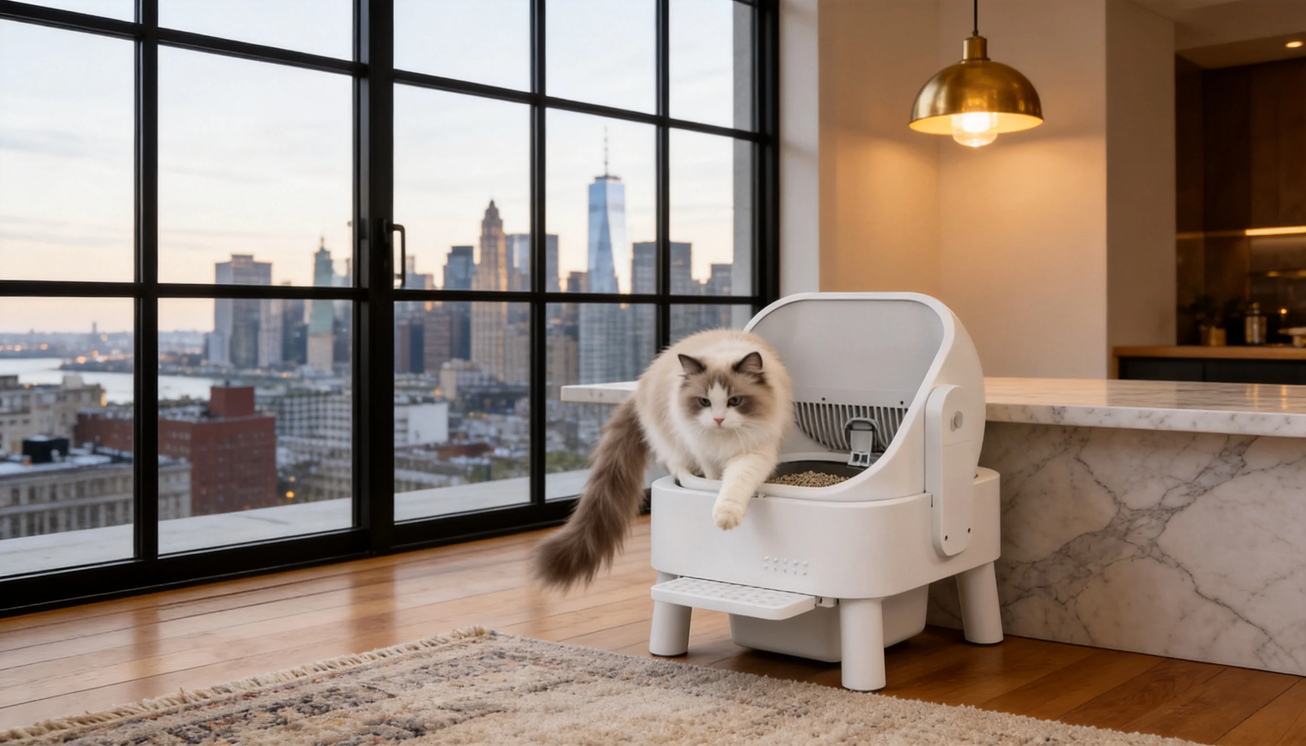 Smart Deodorizing Self-Cleaning Litter Box · Automatic Scooping · GuardLynx
