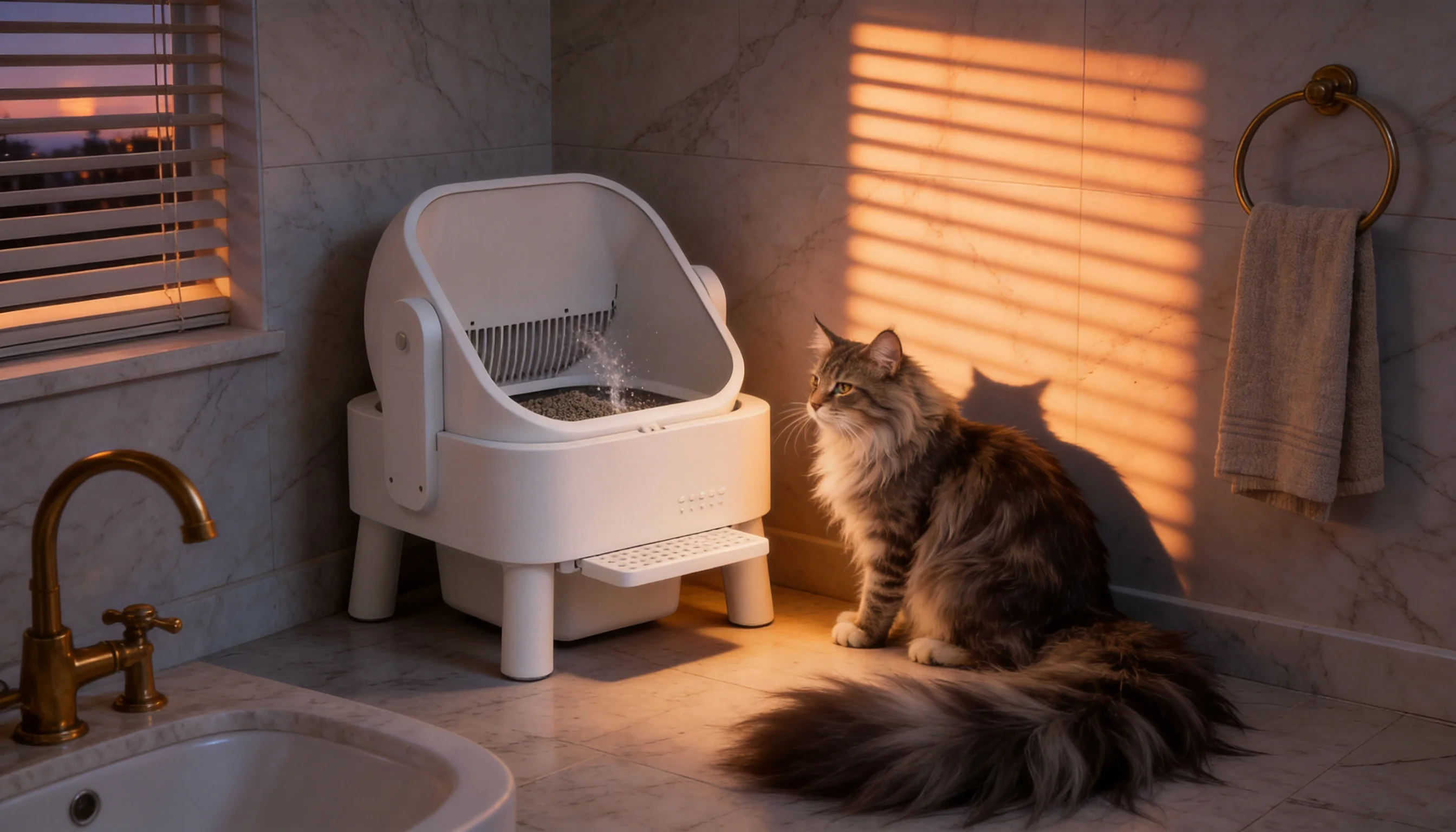 Smart Deodorizing Self-Cleaning Litter Box · Luxury Bathroom Cleanliness · GuardLynx