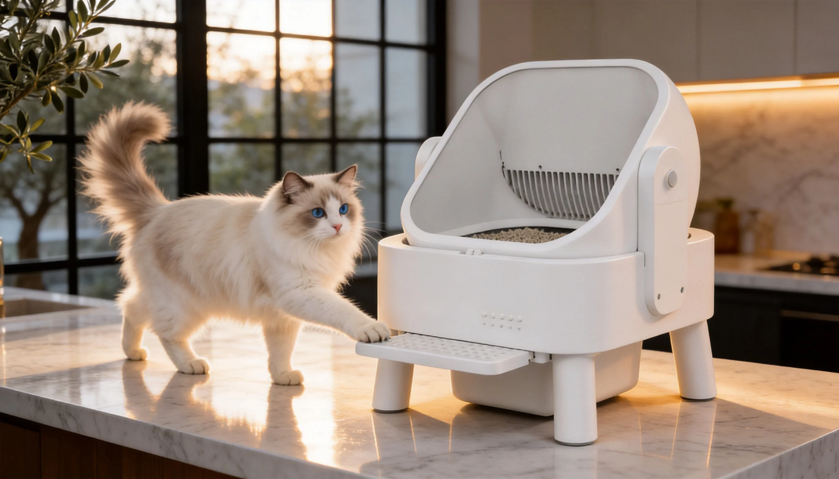Smart Deodorizing Self-Cleaning Litter Box · Morning Kitchen Radiance · GuardLynx