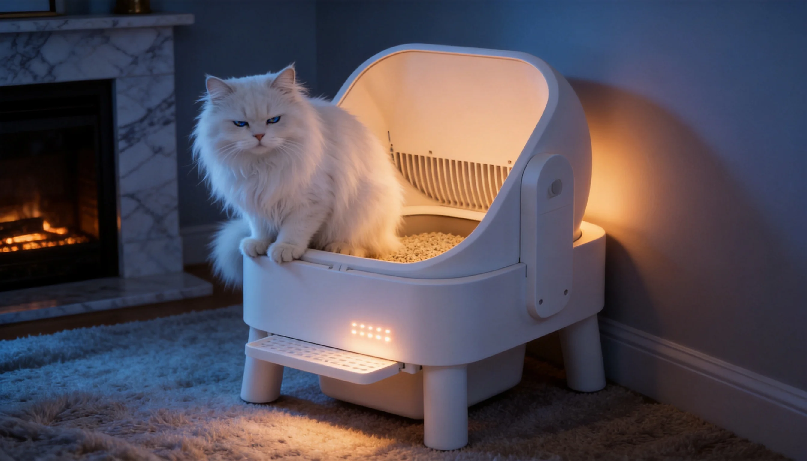 Smart Deodorizing Self-Cleaning Litter Box · Nighttime Bedroom Serenity · GuardLynx