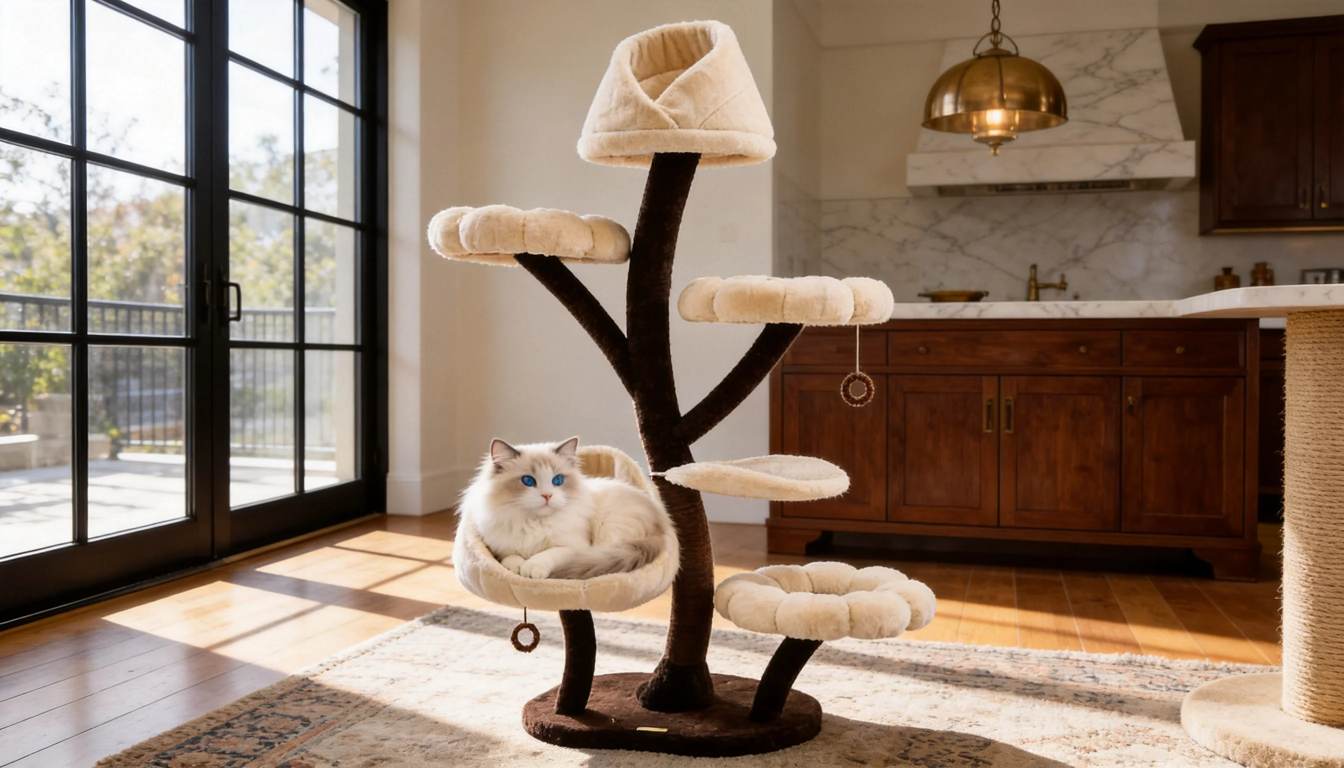 Bud Cat Tree Tower with Cozy Nest · Bud-Shaped Nest · GuardLynx