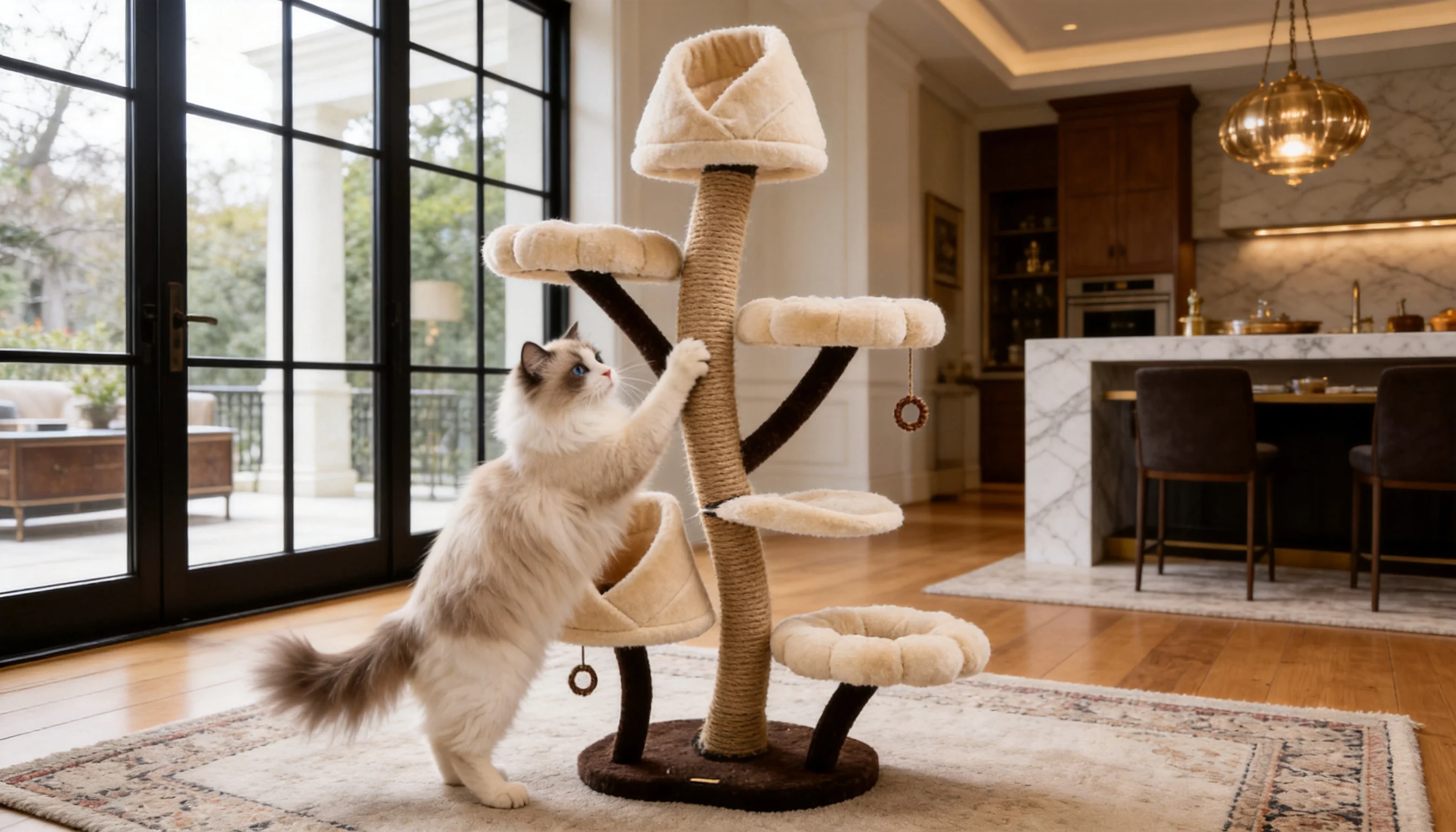 Bud Cat Tree Tower with Cozy Nest · Tree-Trunk Design · GuardLynx