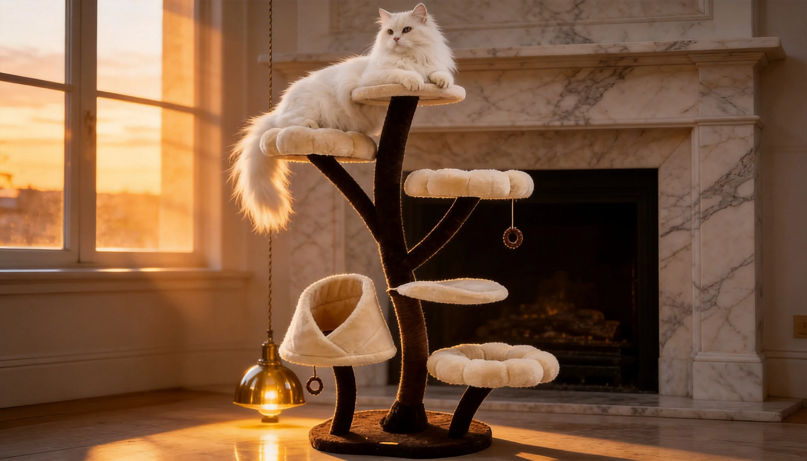 Bud Cat Tree Tower with Cozy Nest · Sunset Persian Relaxation · GuardLynx