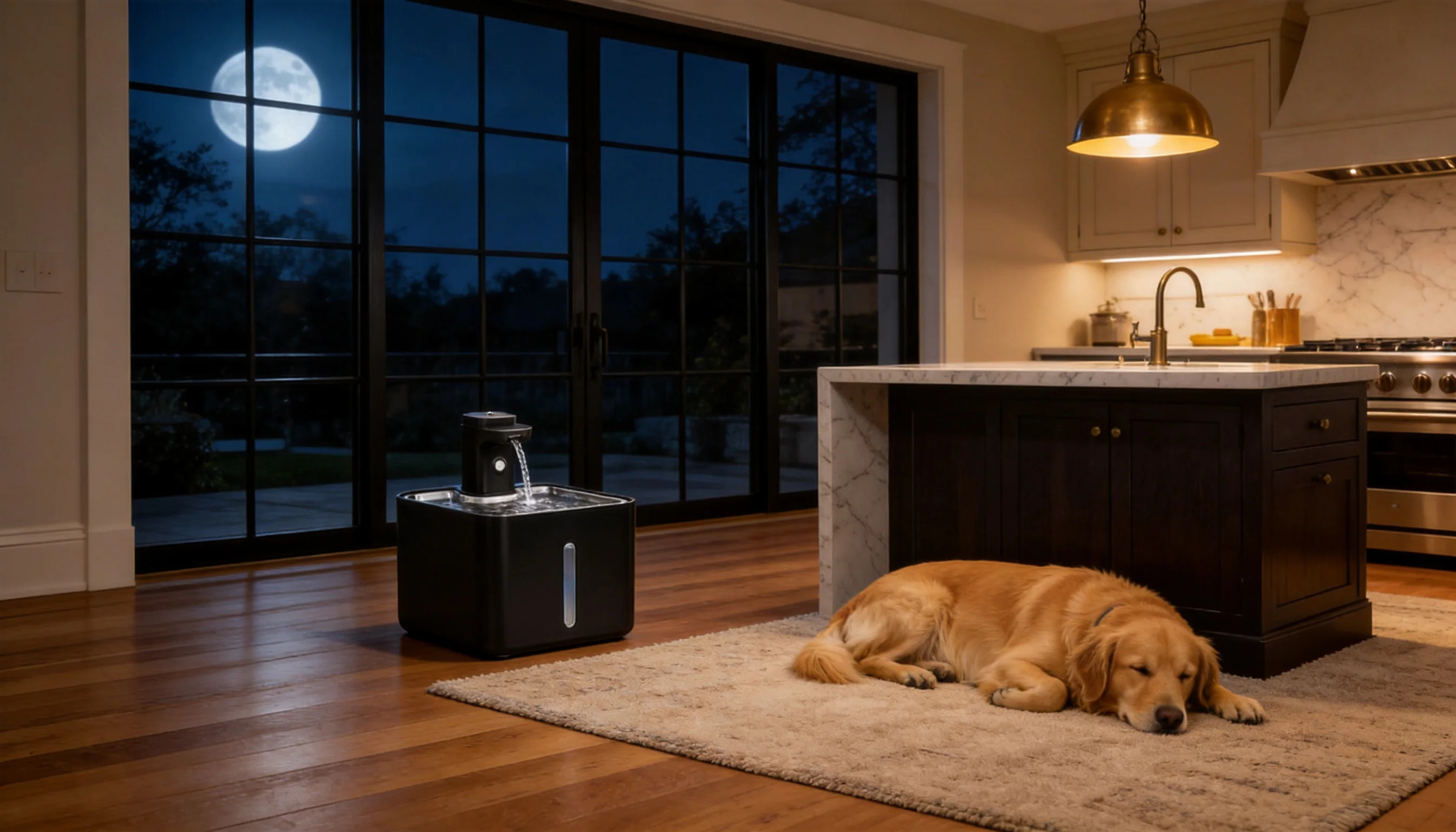 GuardHound Smart Recirculating Water Fountain · Quiet Pump Operation · GuardHound DOG