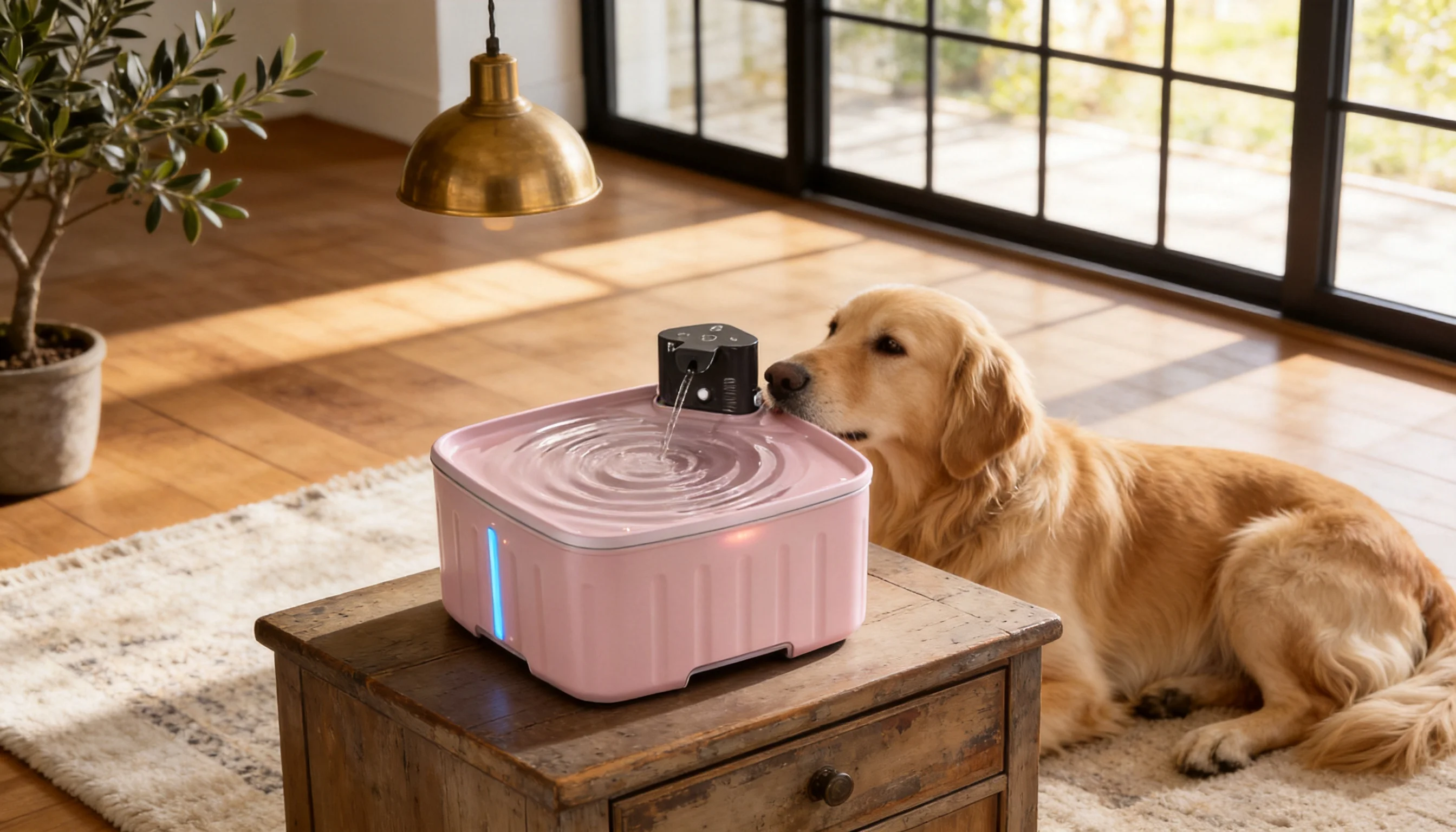 GuardHound Smart Circulating Pet Water Fountain · Sweet Blush Pink · GuardHound DOG